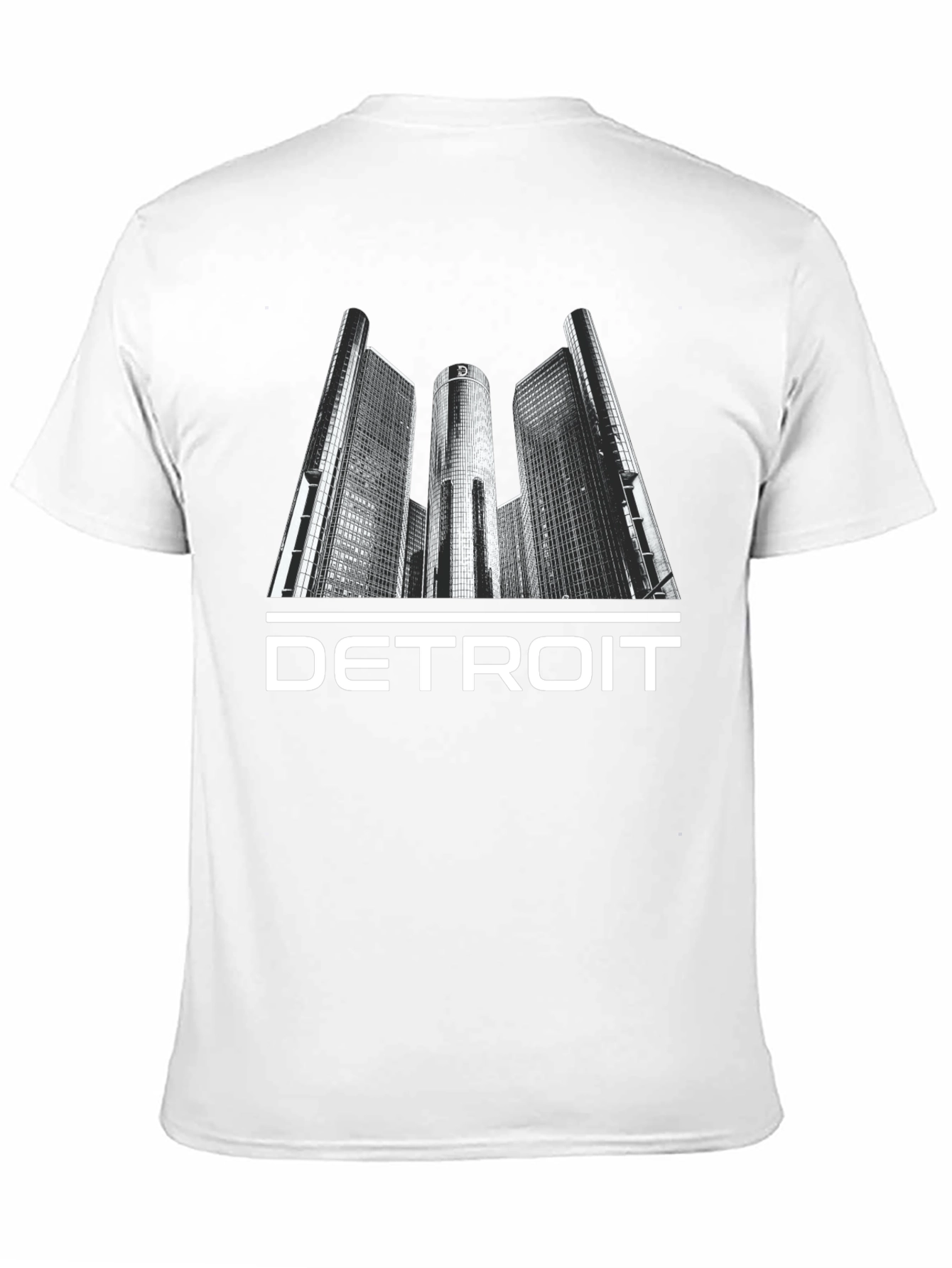 Detroit Cityscape Graphic Tee - Black Cotton T-Shirt