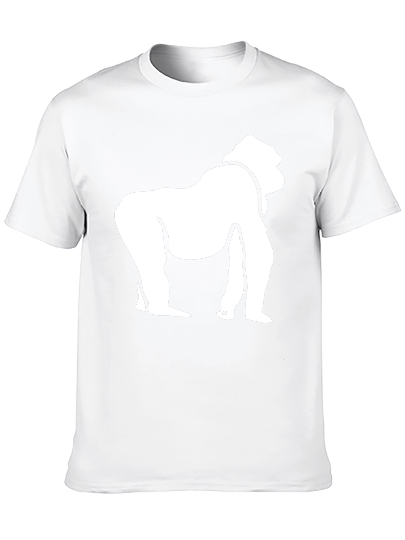 Black T-Shirt with White Gorilla Graphic