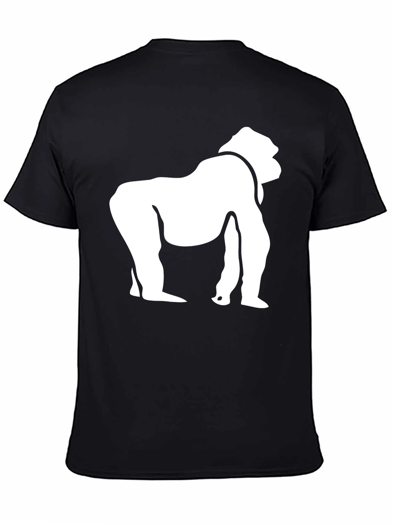Black T-Shirt with White Gorilla Graphic