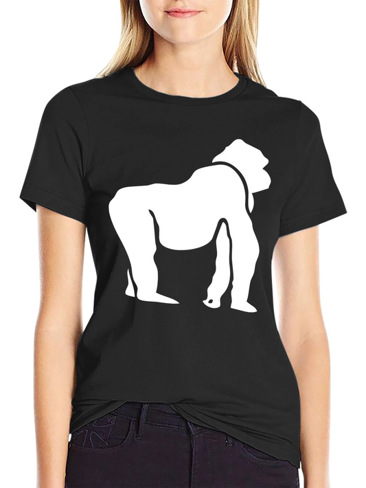 Black T-Shirt with White Gorilla Graphic