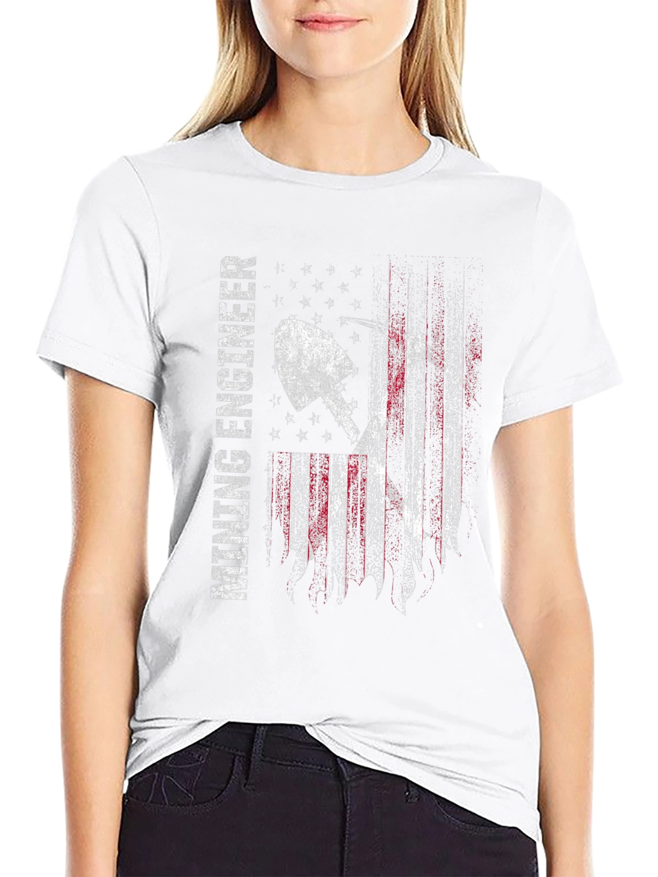 Mining Engineer American Flag T-Shirt