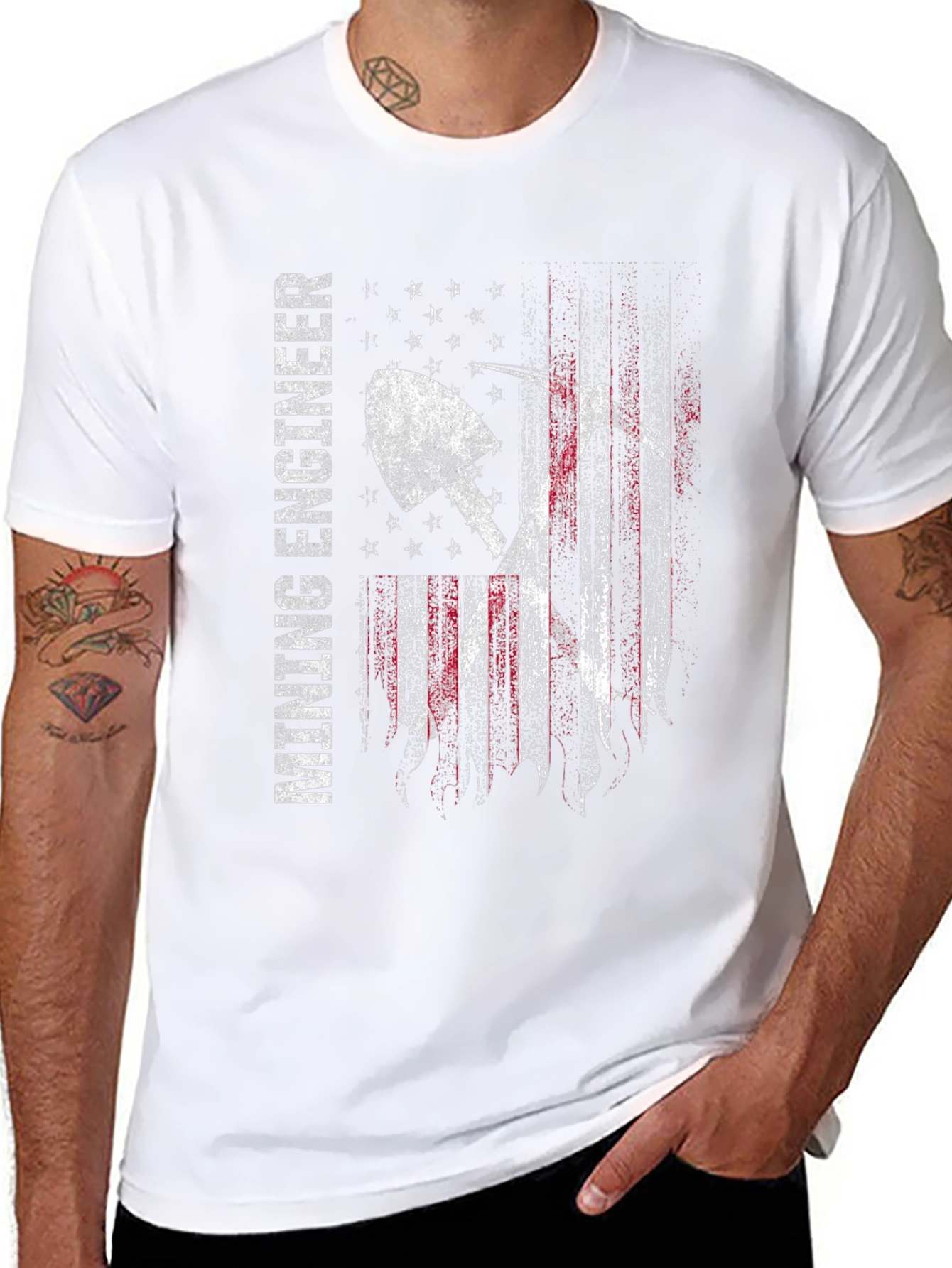 Mining Engineer American Flag T-Shirt