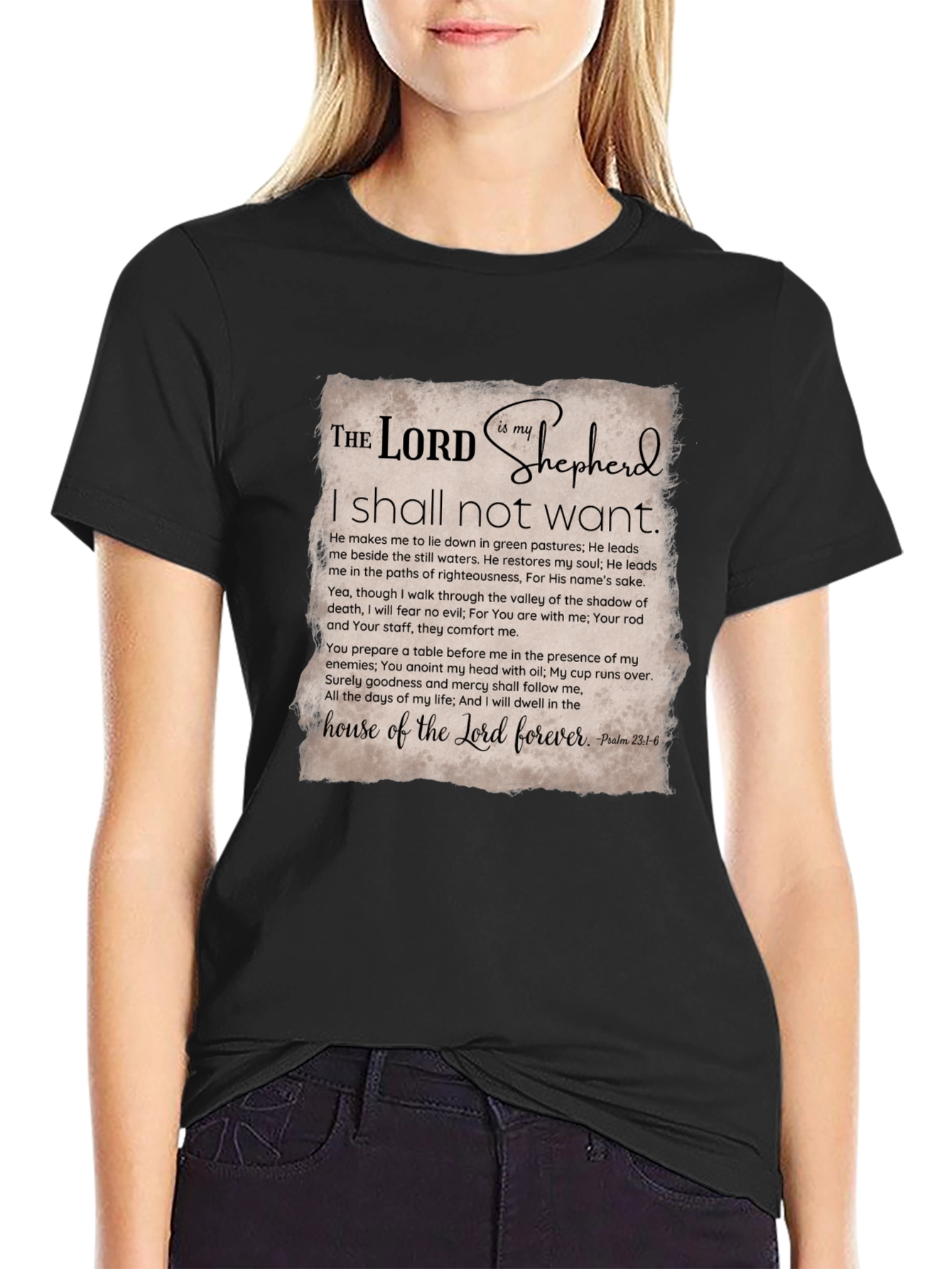 The Lord is My Shepherd Black T-Shirt