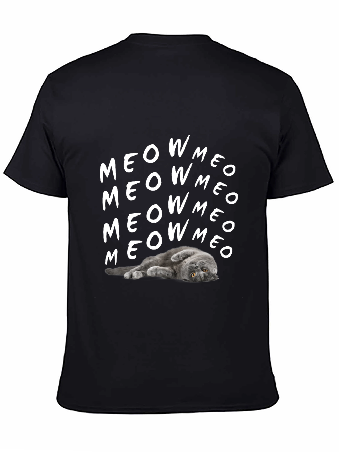 Meow Cat Graphic T-Shirt Soft Cotton Tee