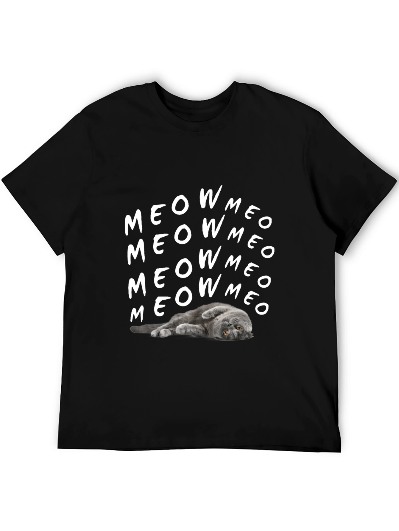 Meow Cat Graphic T-Shirt Soft Cotton Tee
