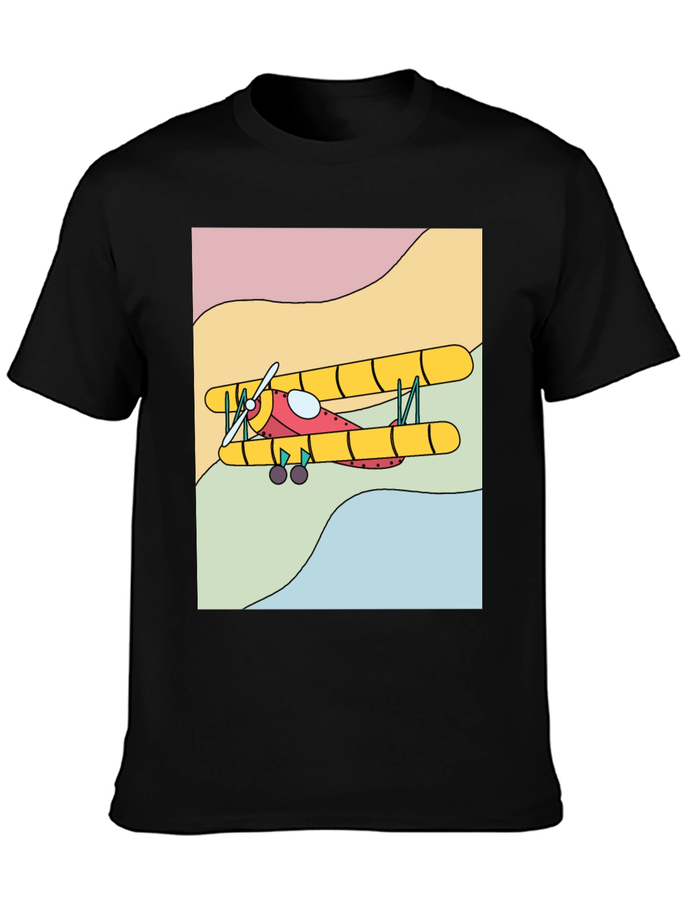 Retro Biplane Graphic Tee - Classic Style