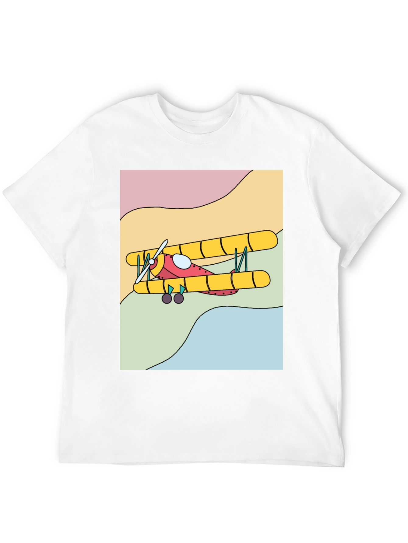 Retro Biplane Graphic Tee - Classic Style