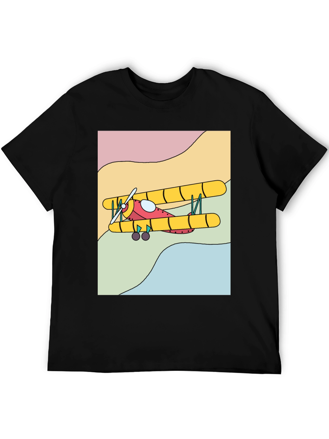 Retro Biplane Graphic Tee - Classic Style