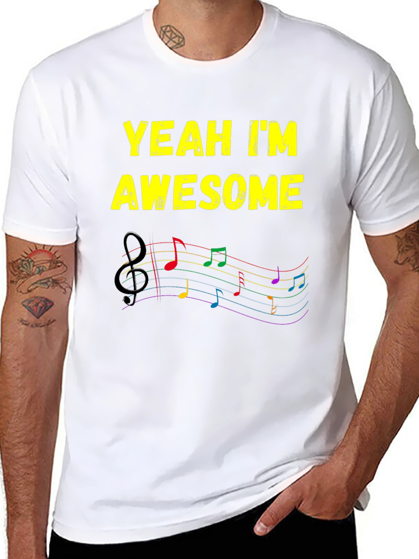 Awesome Music Notes T-Shirt - Stylish Graphic Tee