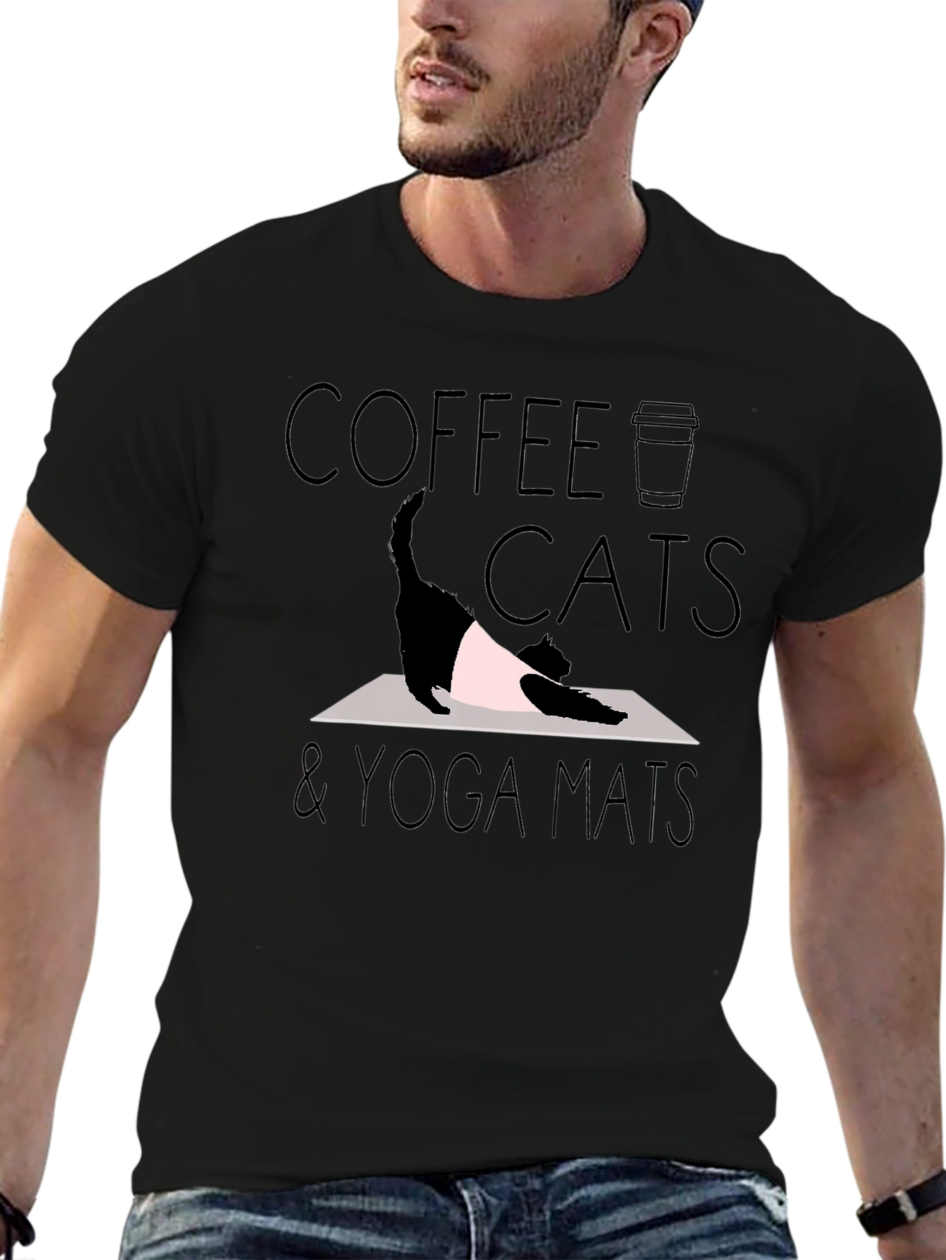 Coffee Cats & Yoga Mats T-Shirt