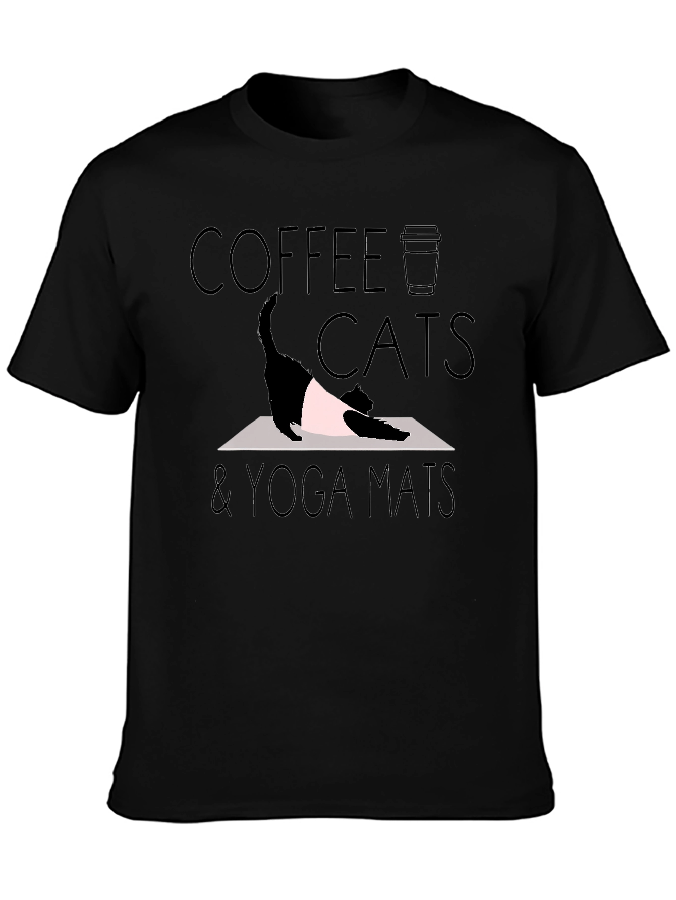 Coffee Cats & Yoga Mats T-Shirt