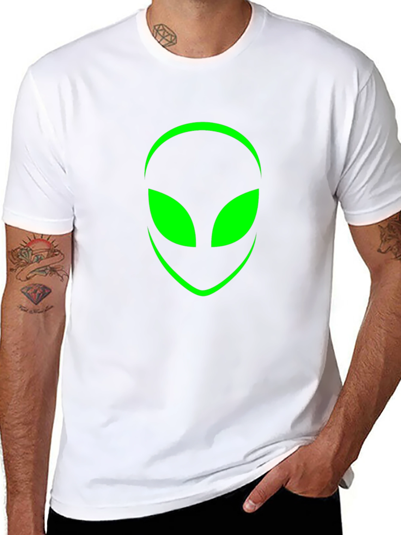 Alien Head Graphic Black T-Shirt