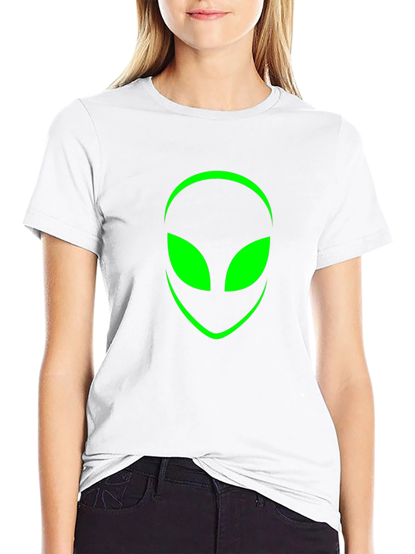 Alien Head Graphic Black T-Shirt