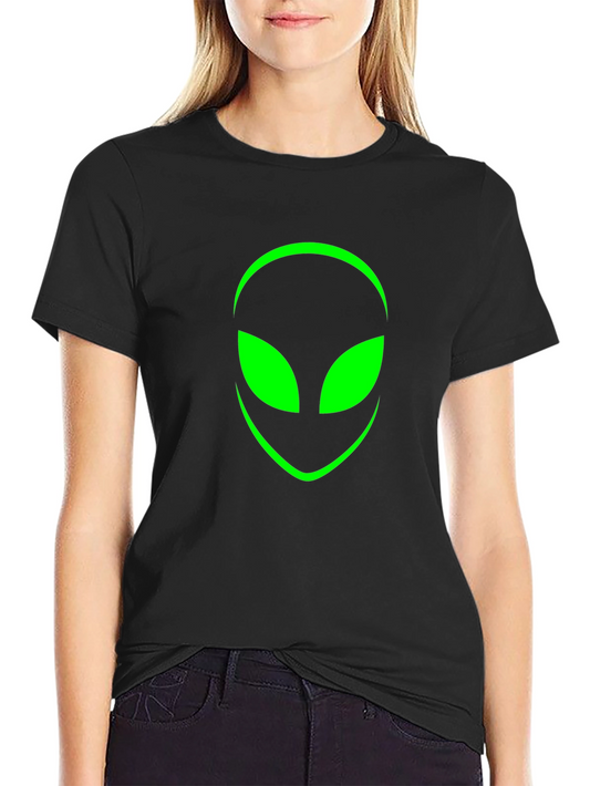 Alien Head Graphic Black T-Shirt