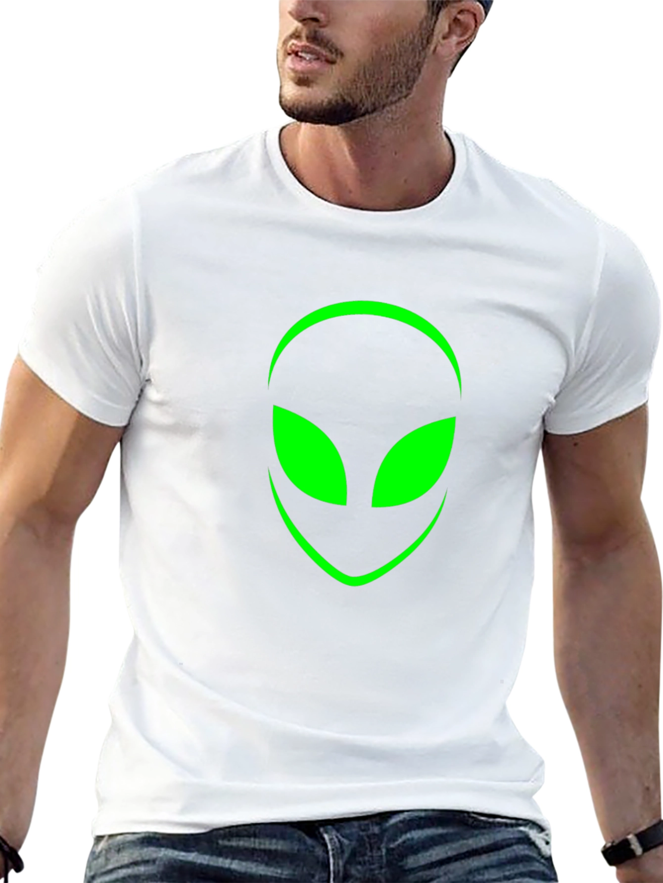 Alien Head Graphic Black T-Shirt