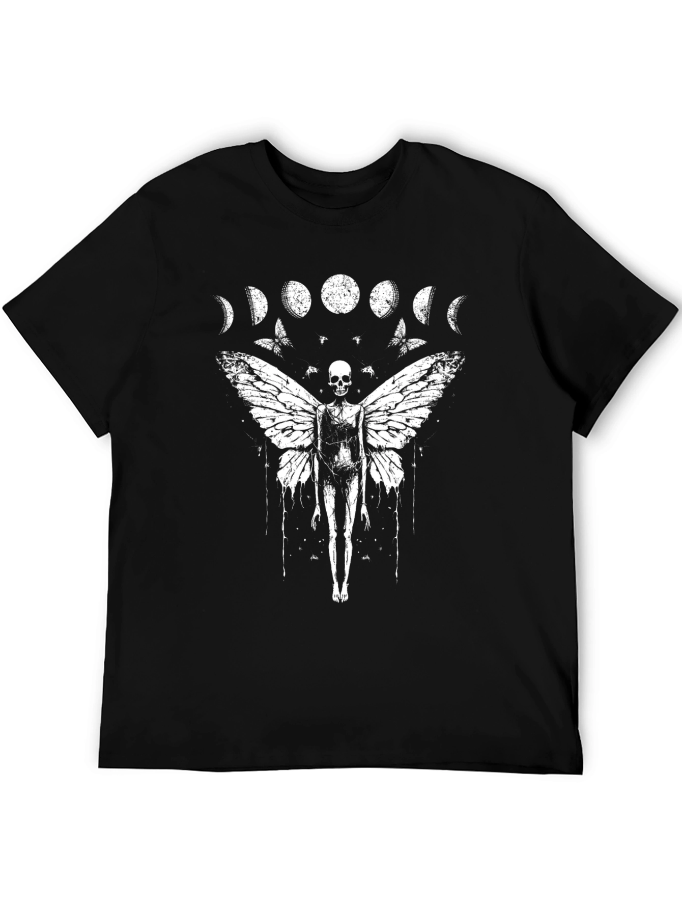 Moon Phase Skull Butterfly Graphic Tee