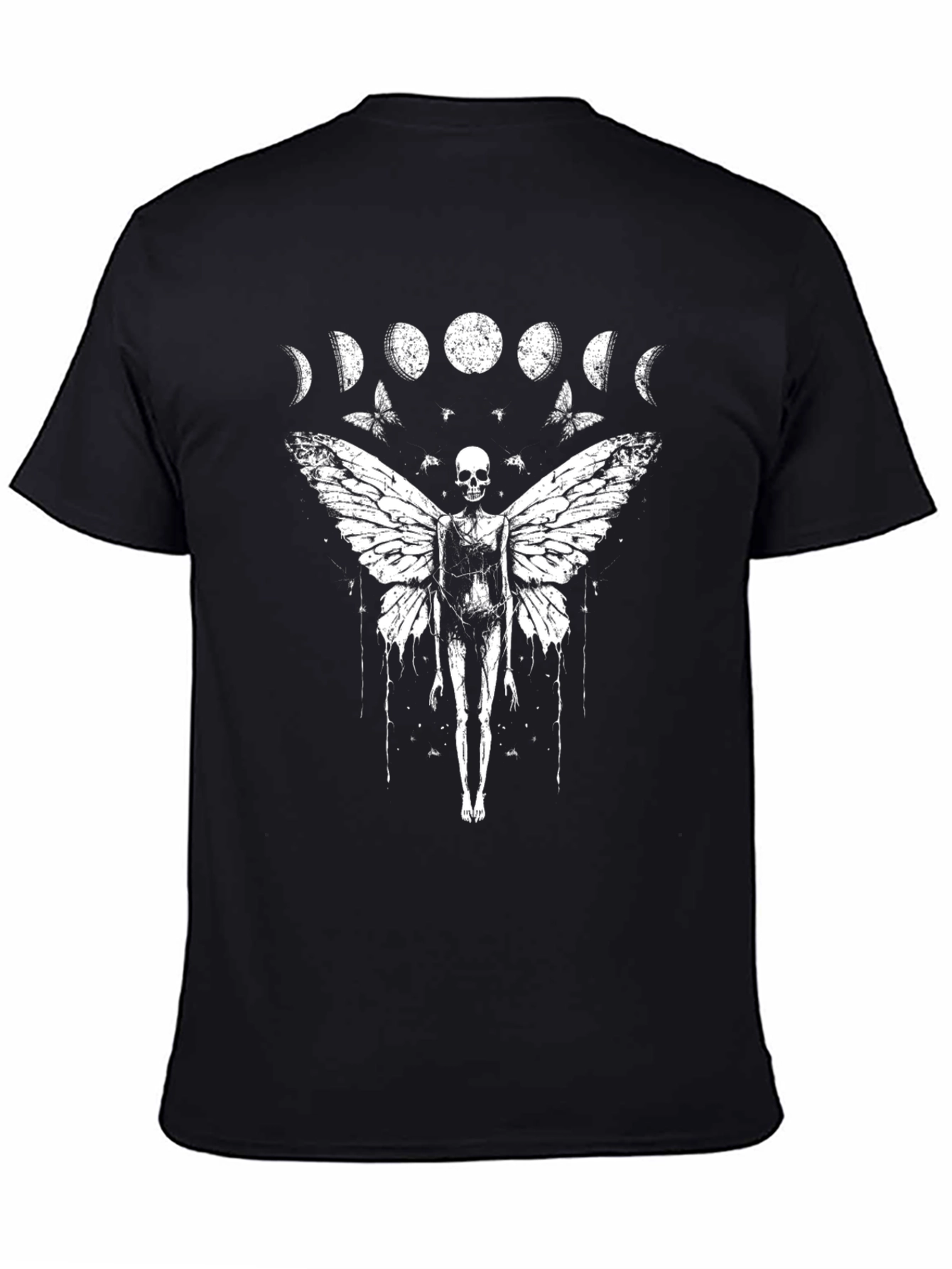 Moon Phase Skull Butterfly Graphic Tee