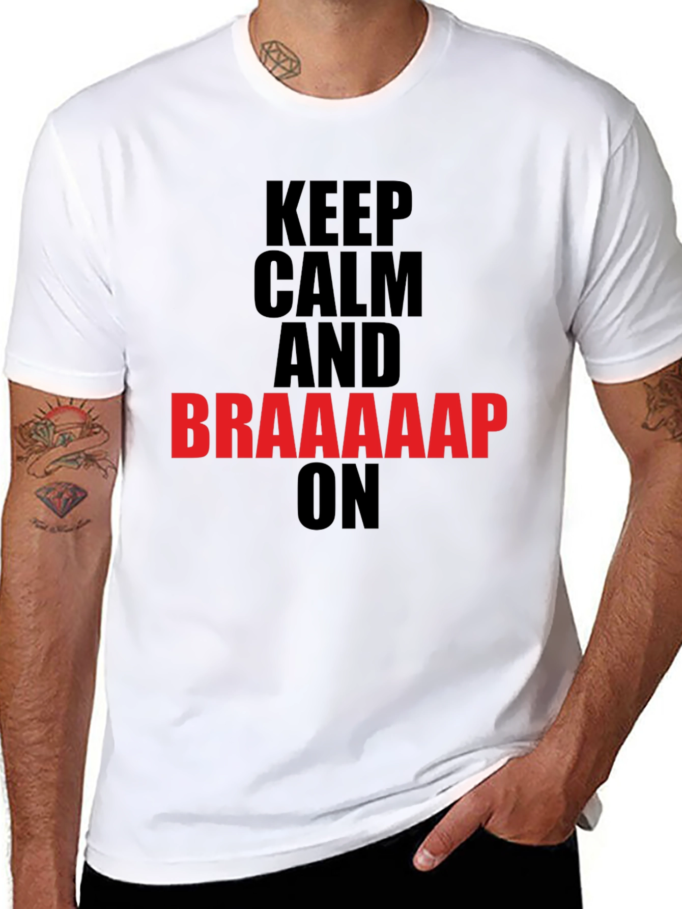 Keep Calm and Braaaap On - Black Graphic Tee