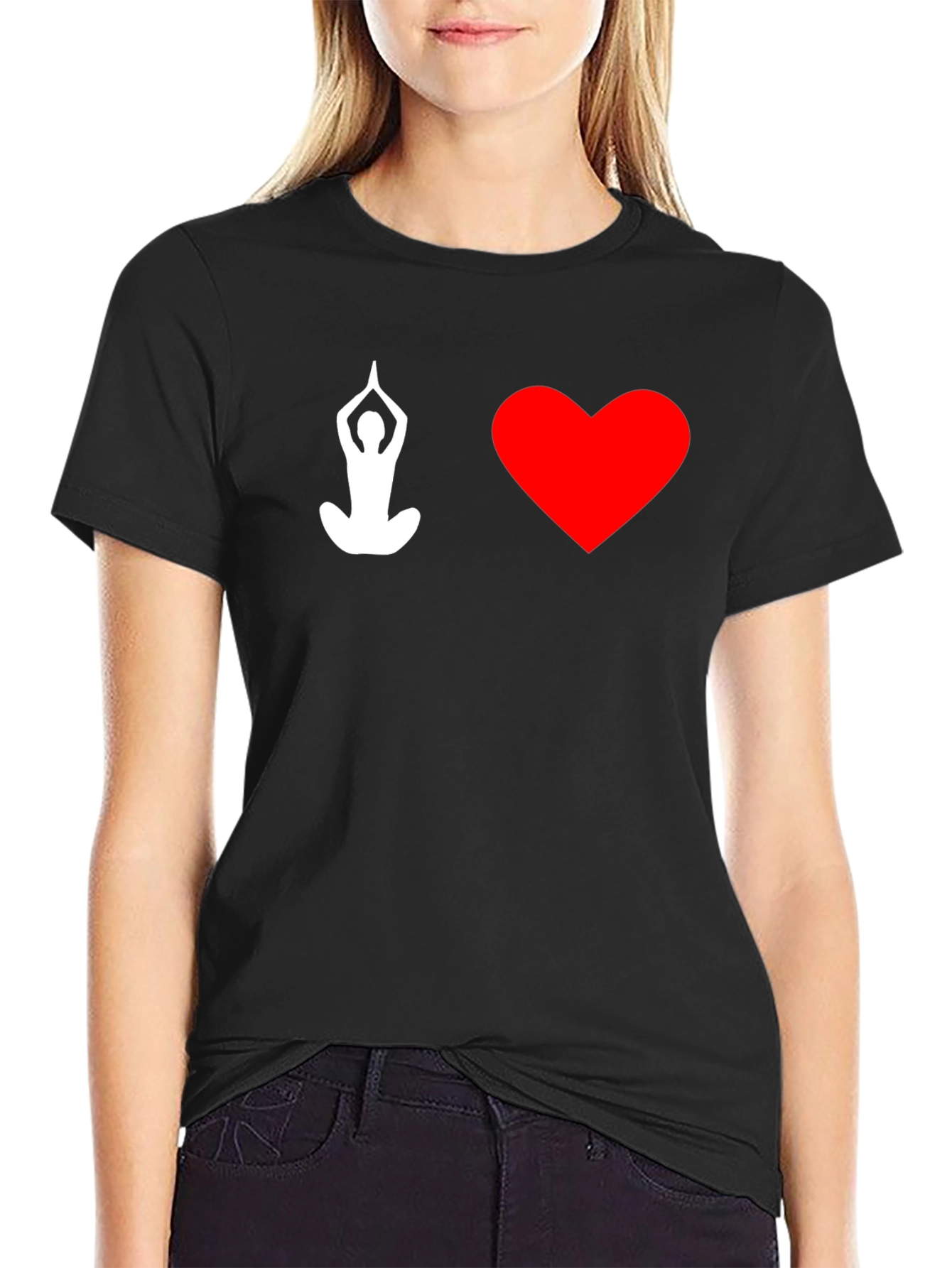 Yoga Heart T-Shirt - Black