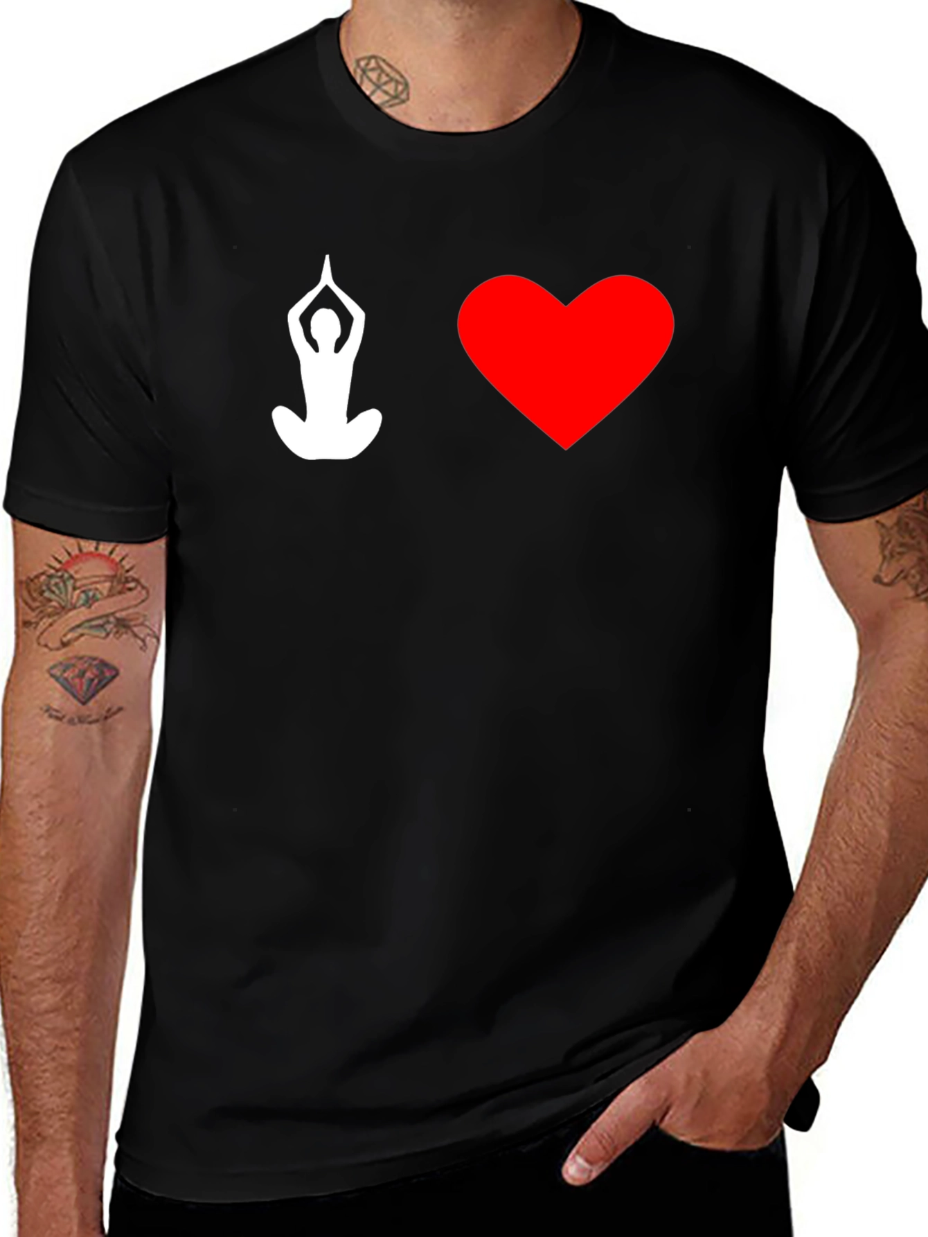 Yoga Heart T-Shirt - Black