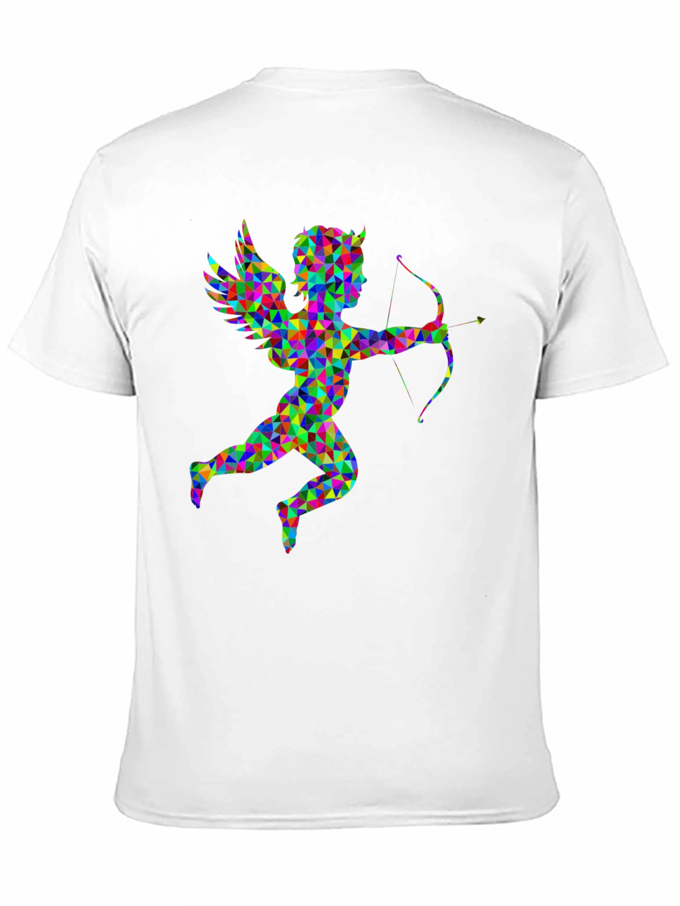 Geometric Cupid Graphic Black T-Shirt