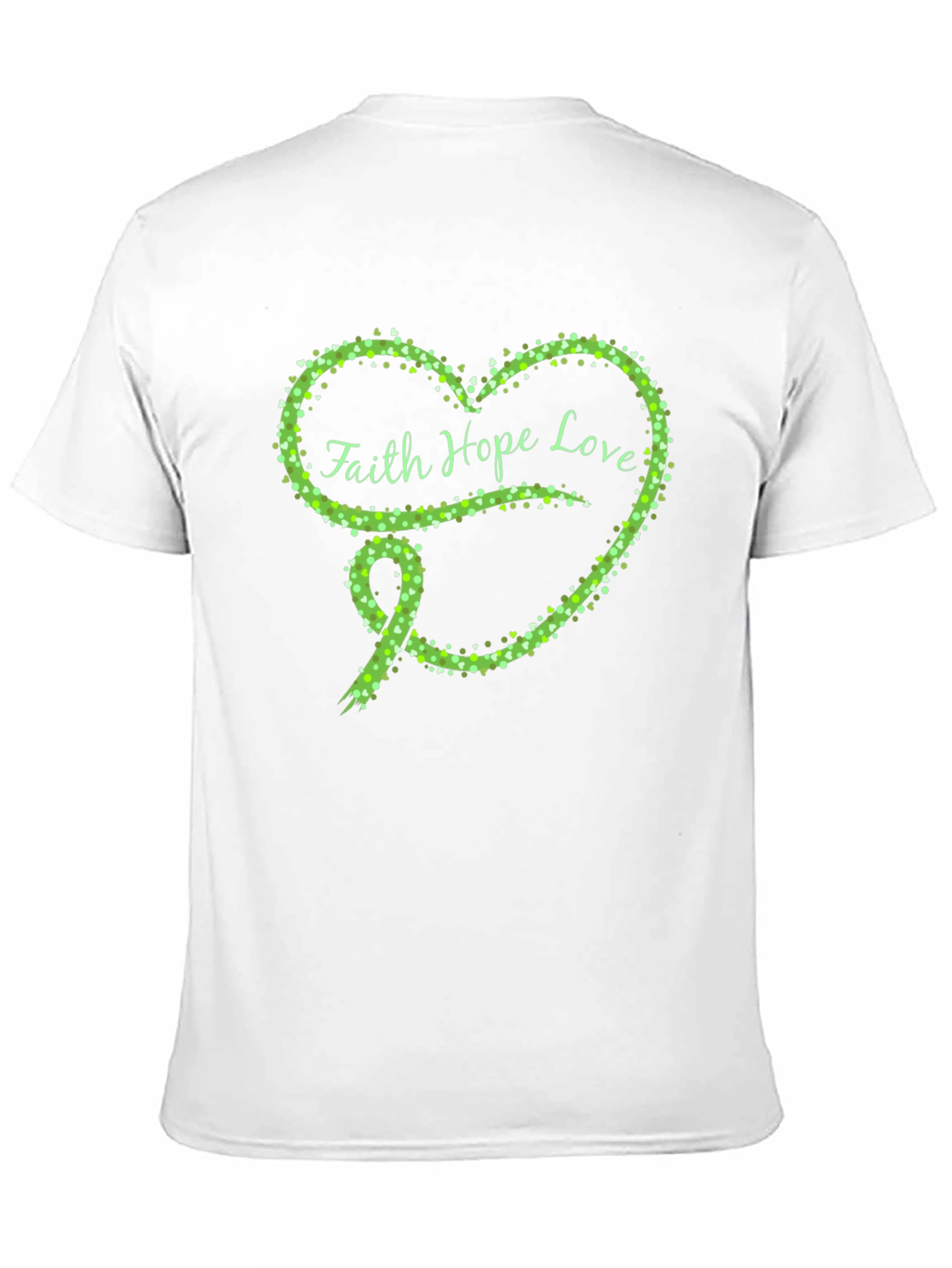 Faith Hope Love Green Heart Ribbon T-Shirt