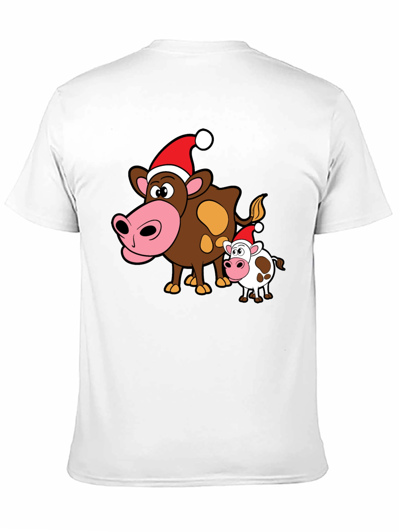 Festive Cow Graphic Tee - Holiday Apparel