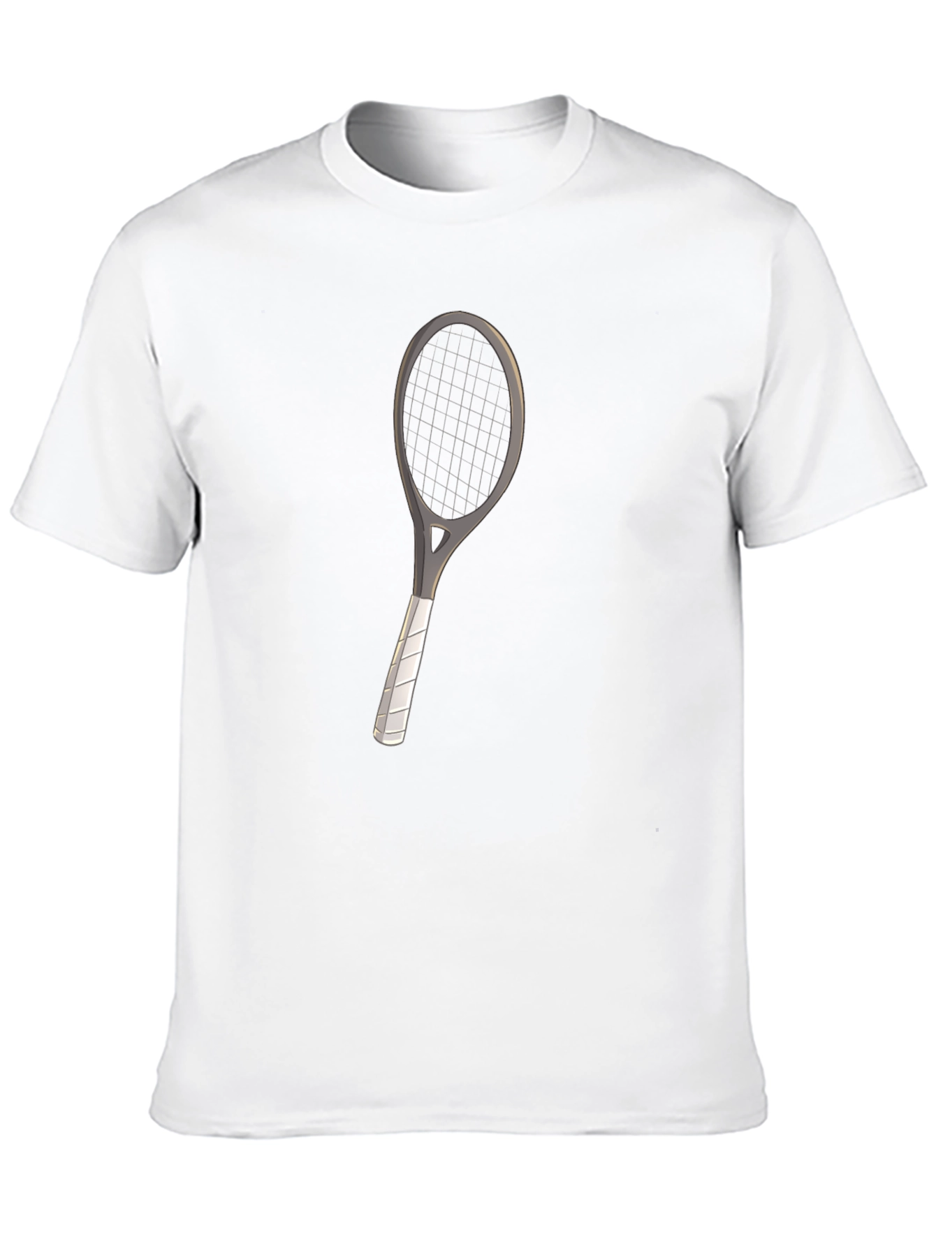 Tennis Racket Graphic Tee - Black Cotton