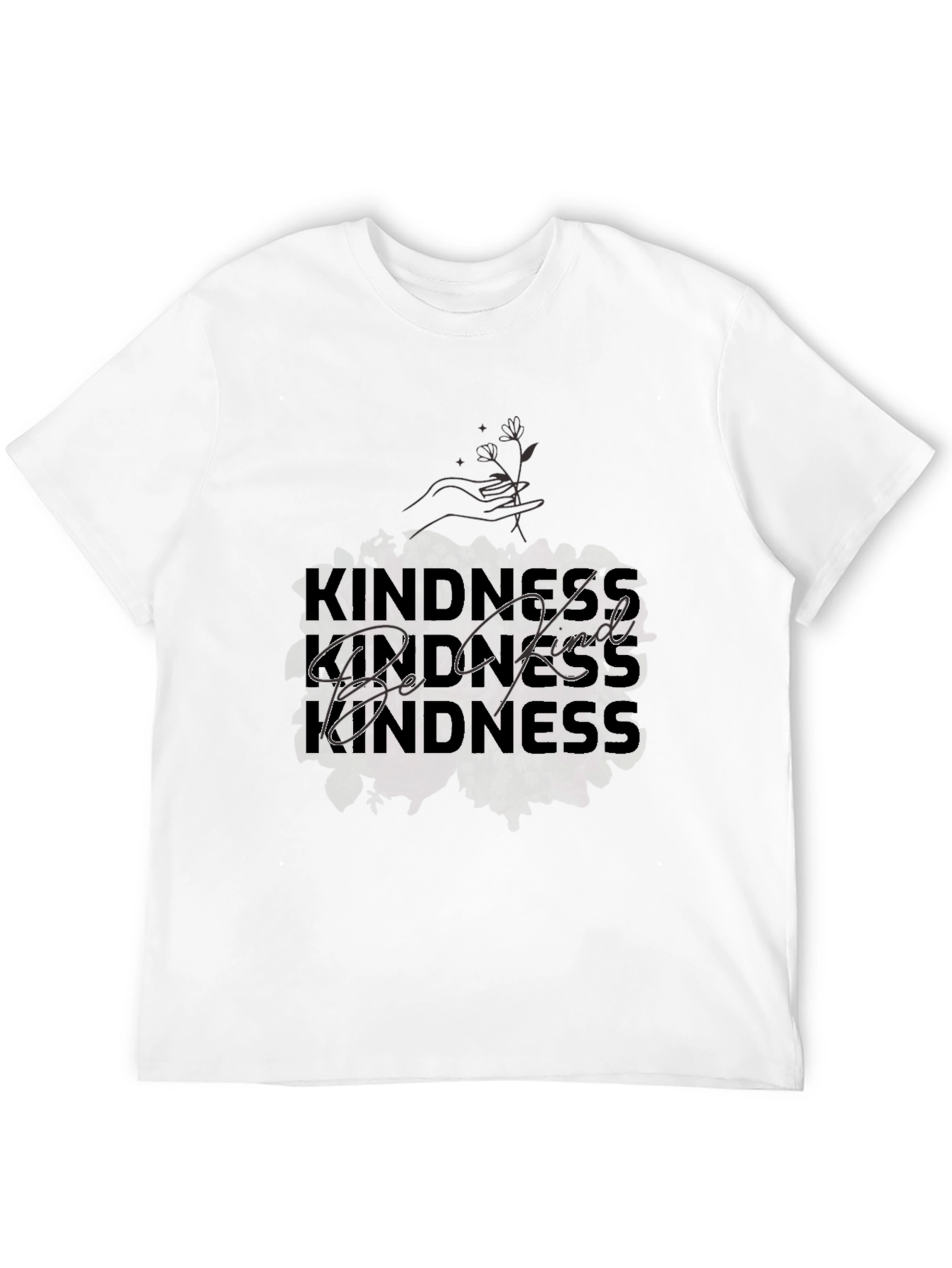 Kindness Graphic Print Black T-Shirt