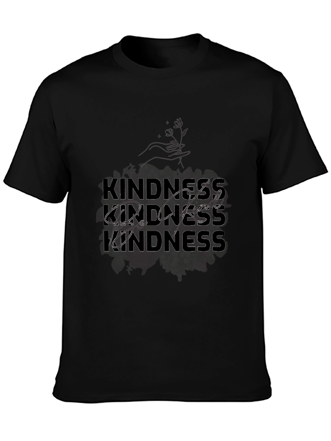 Kindness Graphic Print Black T-Shirt