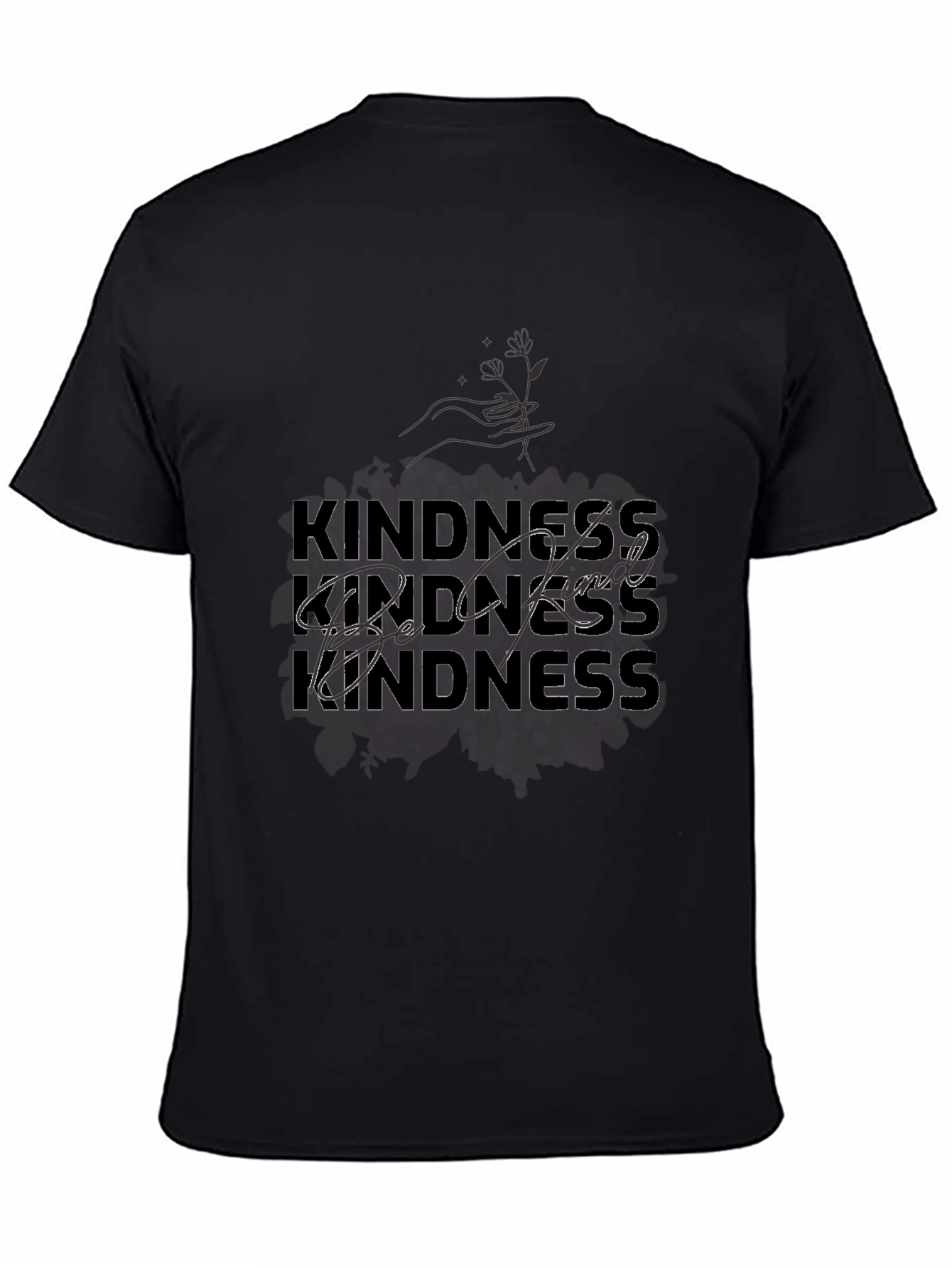 Kindness Graphic Print Black T-Shirt