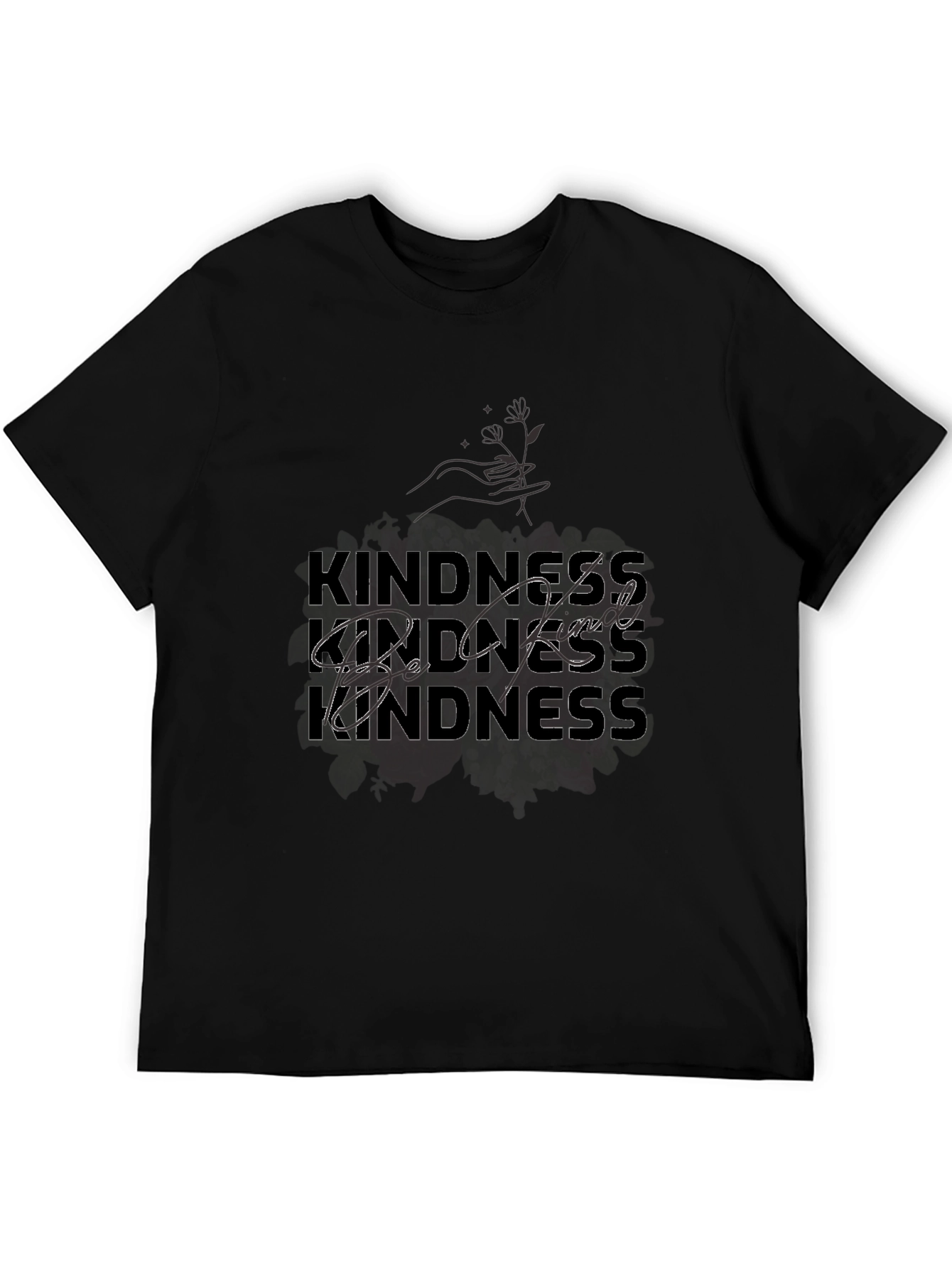 Kindness Graphic Print Black T-Shirt