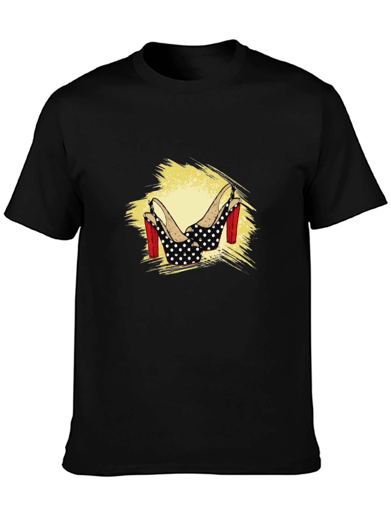 Polka Dot Heel Graphic Tee - Black