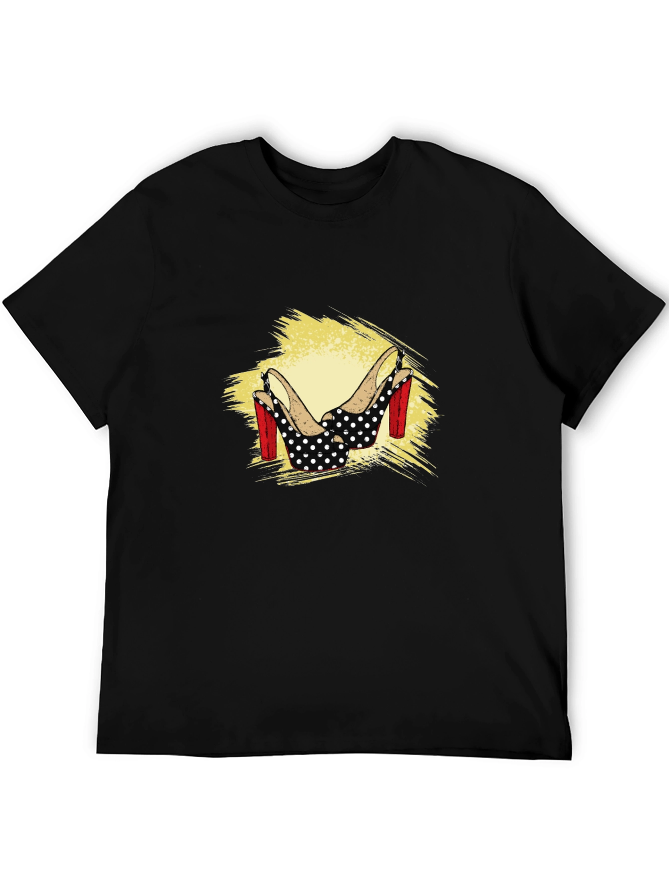 Polka Dot Heel Graphic Tee - Black