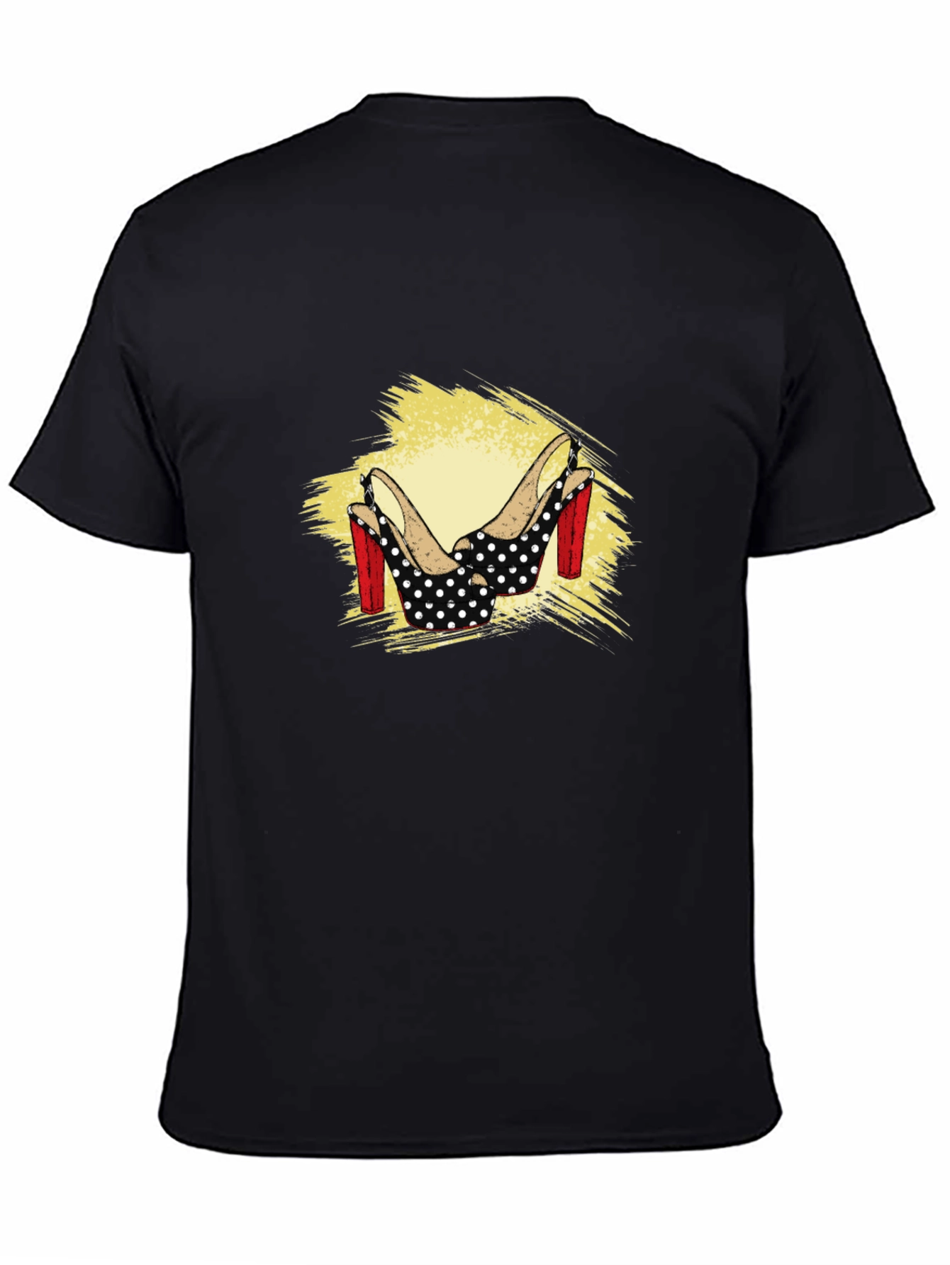 Polka Dot Heel Graphic Tee - Black