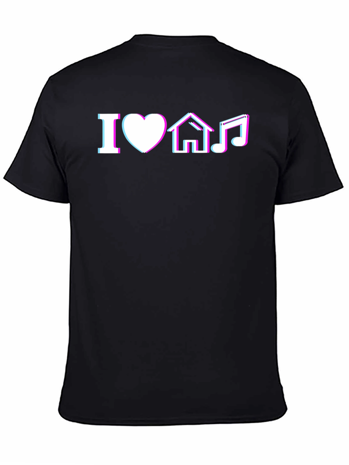 I Love House Music Black T-Shirt