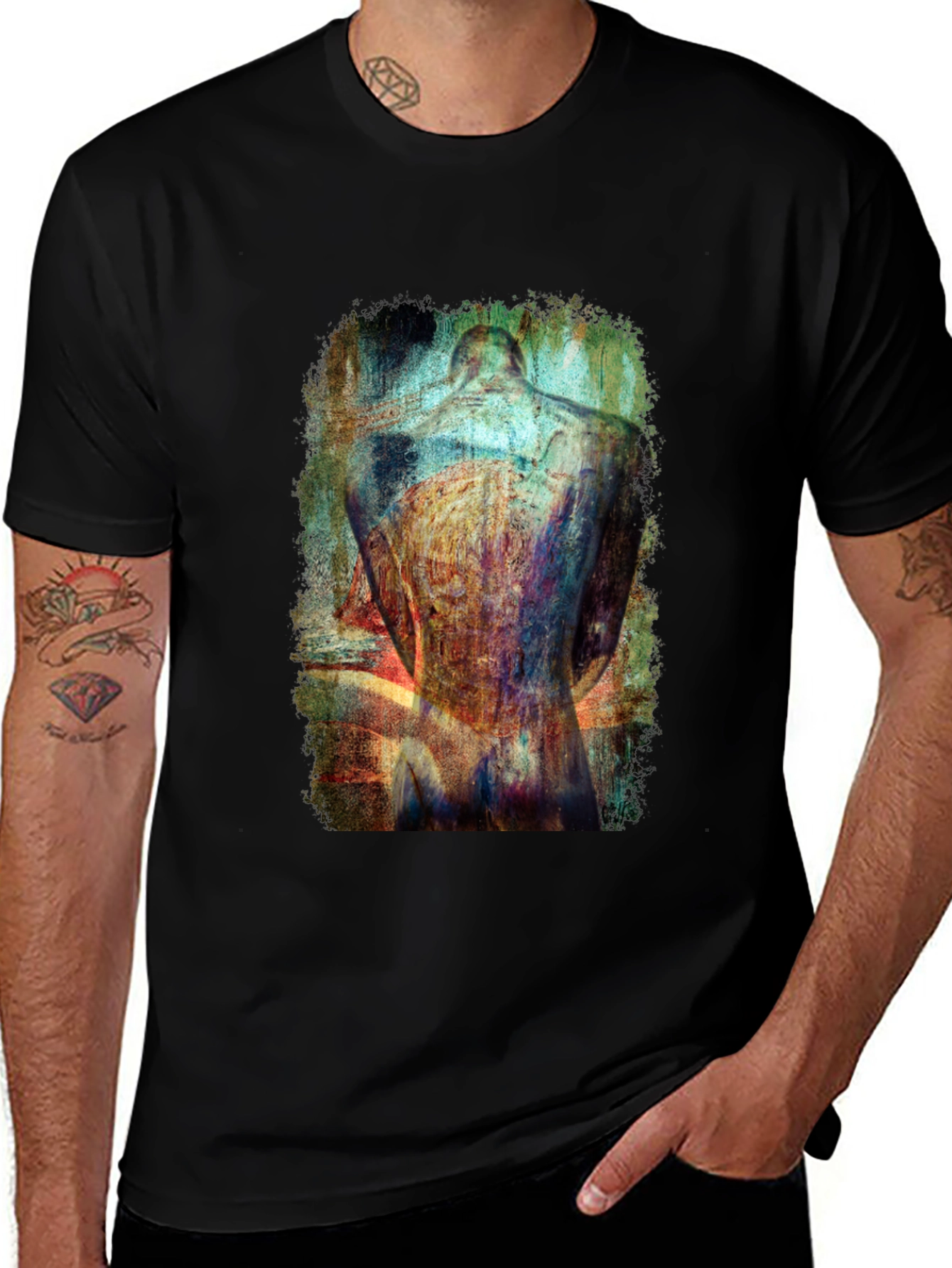 Abstract Back Graphic T-Shirt - Modern Art Tee