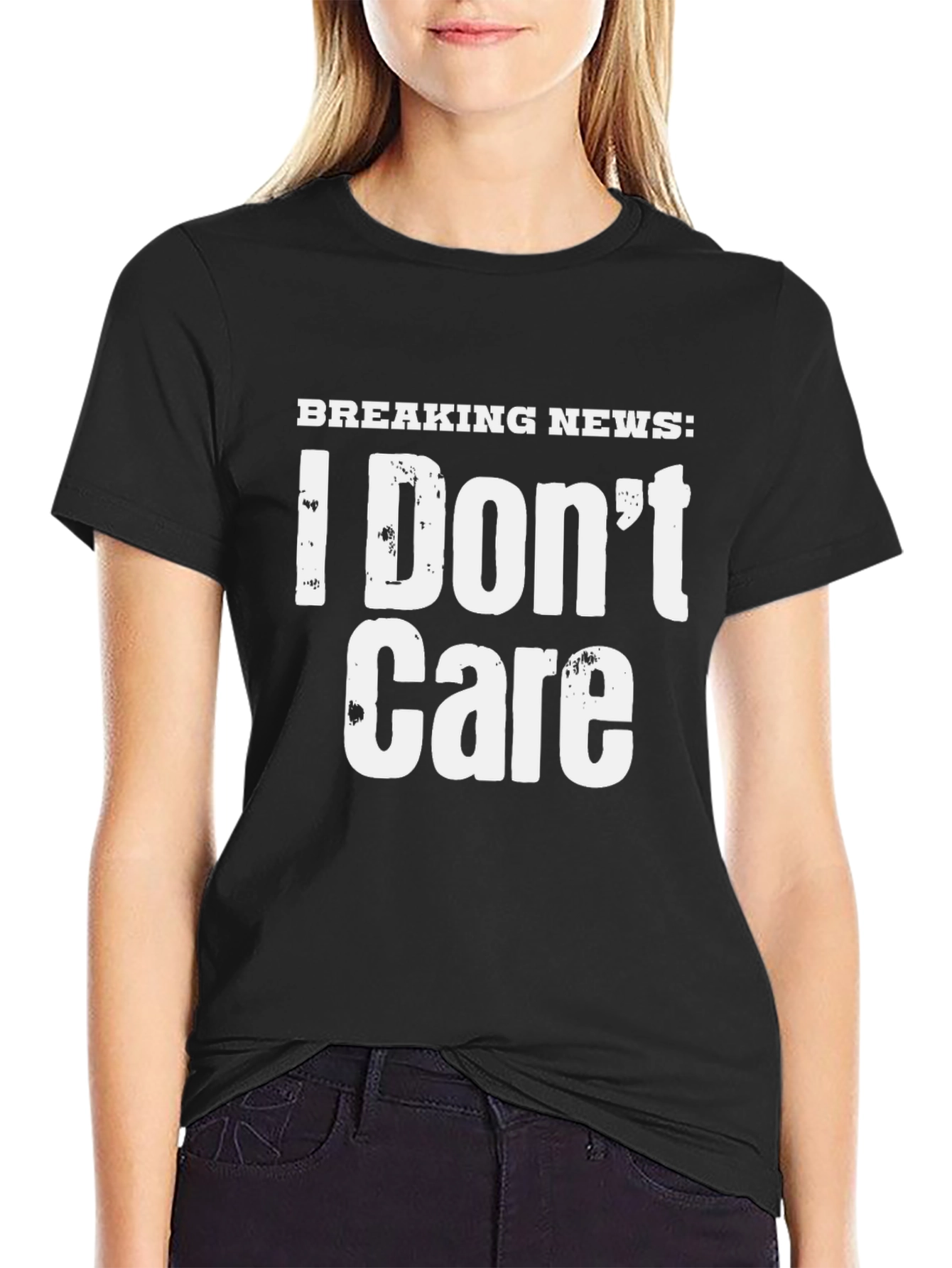 Breaking News: I Dont Care T-Shirt - Black