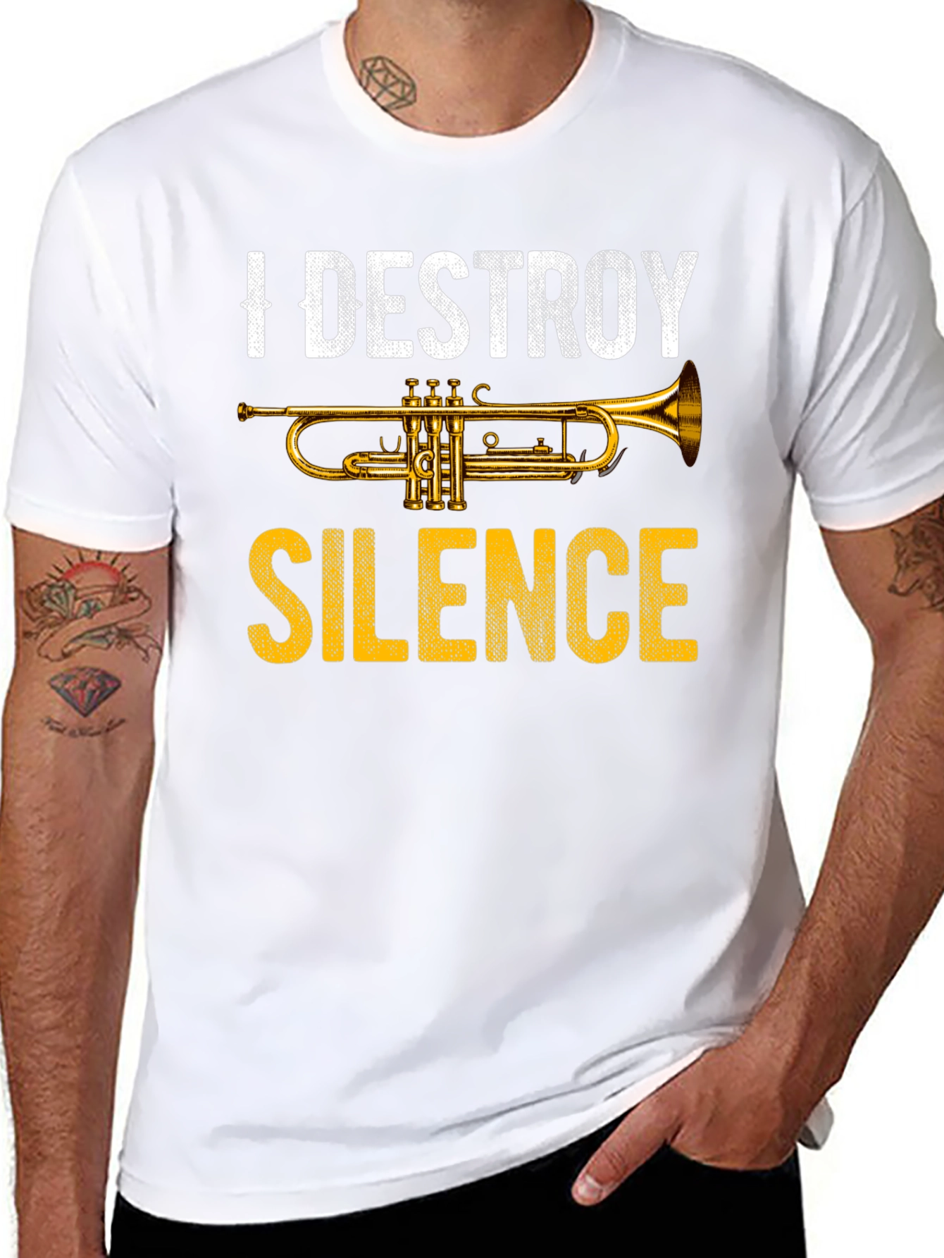 I Destroy Silence Trumpet Graphic Tee - Music Lover
