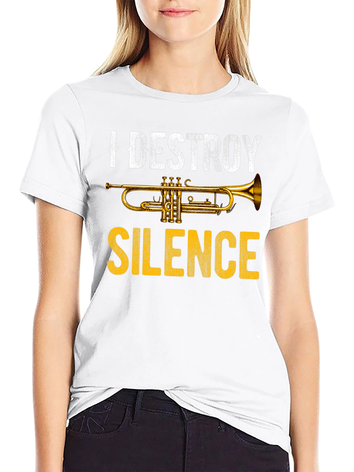 I Destroy Silence Trumpet Graphic Tee - Music Lover