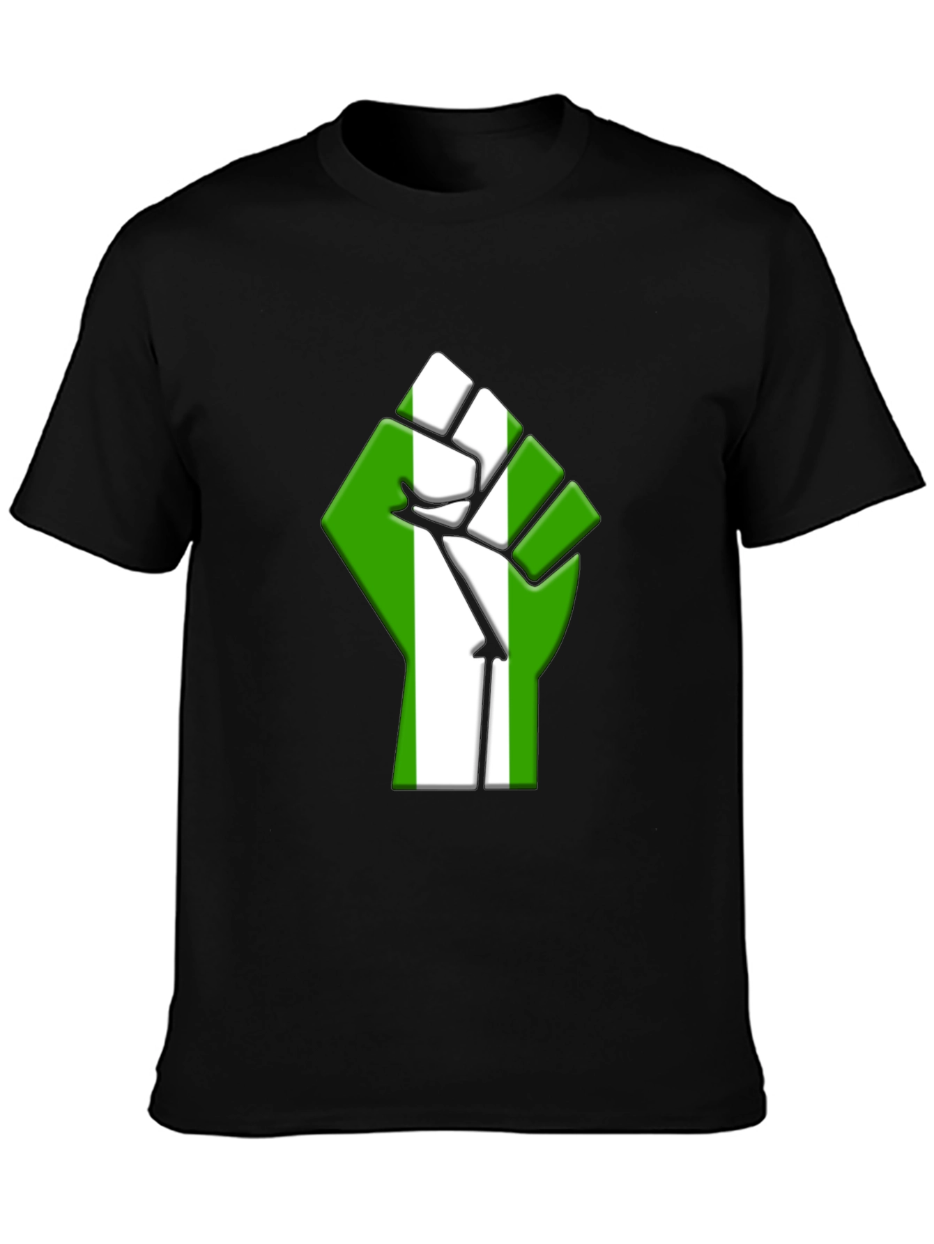 Nigeria Flag Fist T-Shirt - Black Pride Tee