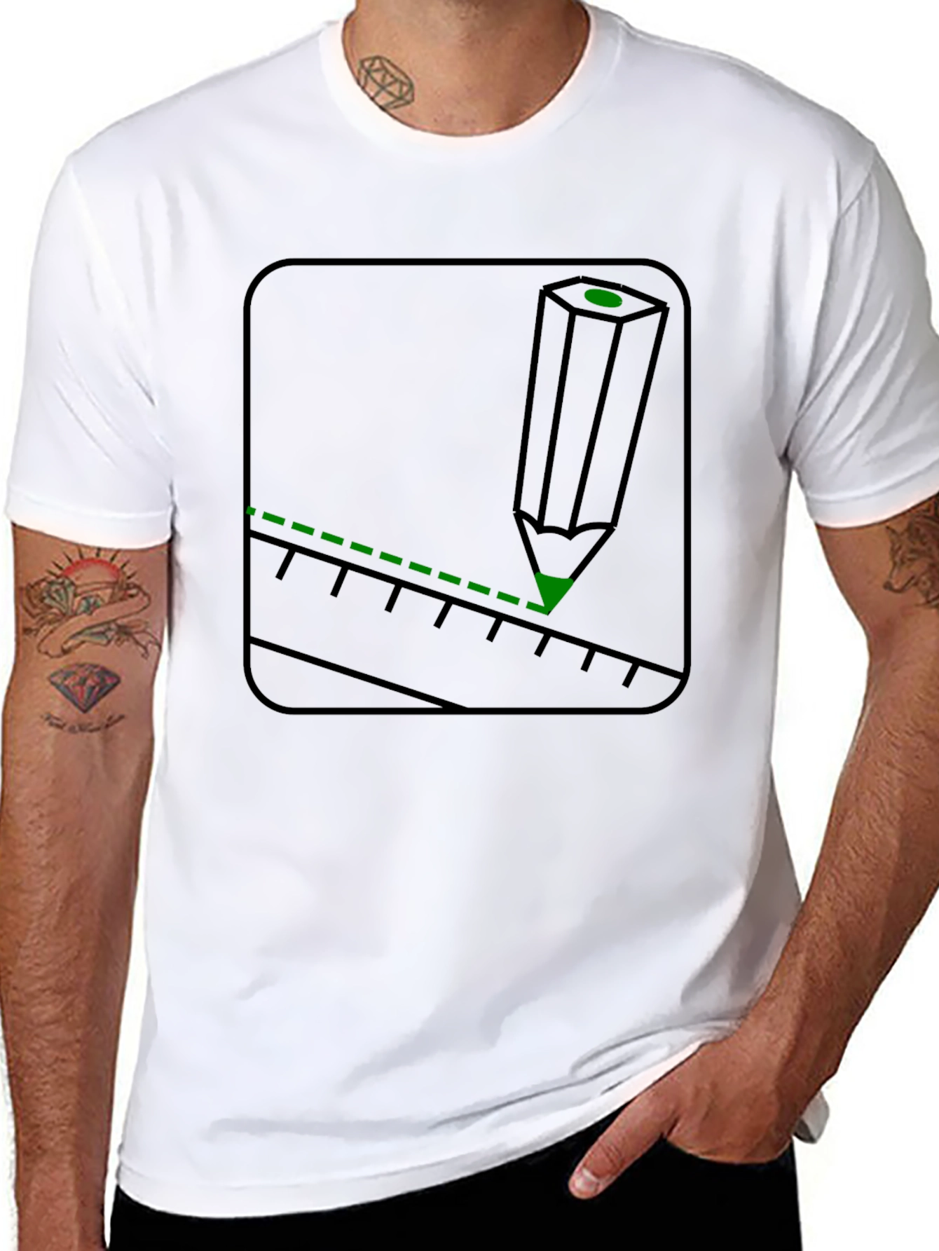 Architects Tee: Pencil & Ruler Graphic T-Shirt