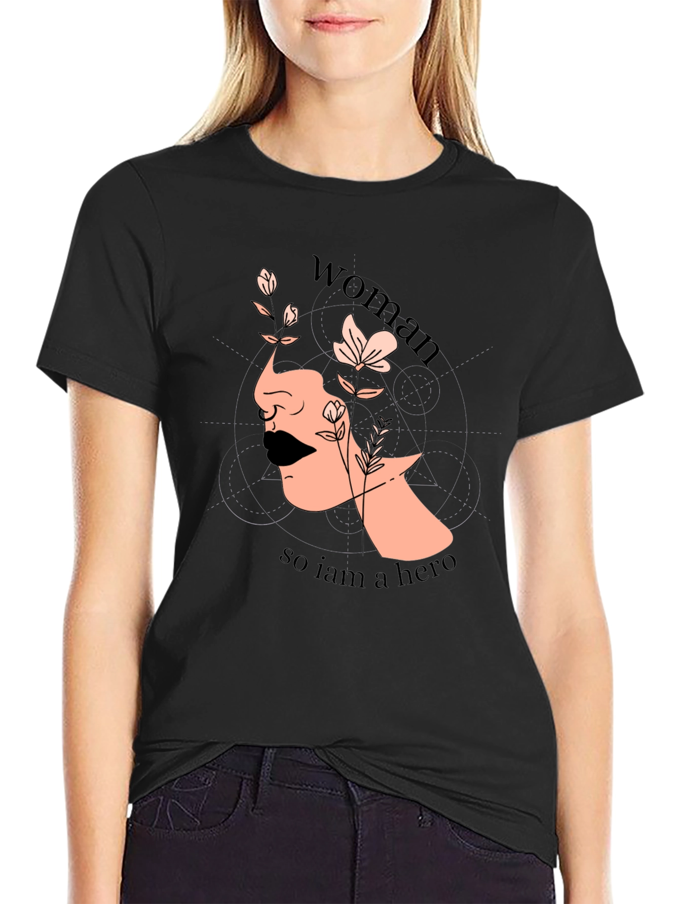 Woman Hero Graphic T-Shirt - Empowering Design