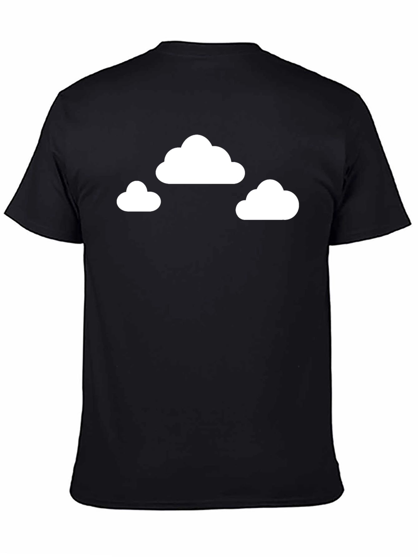 Cloud Print Black Crewneck T-Shirt
