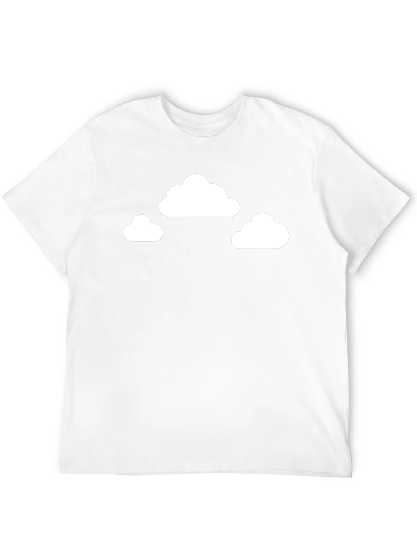 Cloud Print Black Crewneck T-Shirt