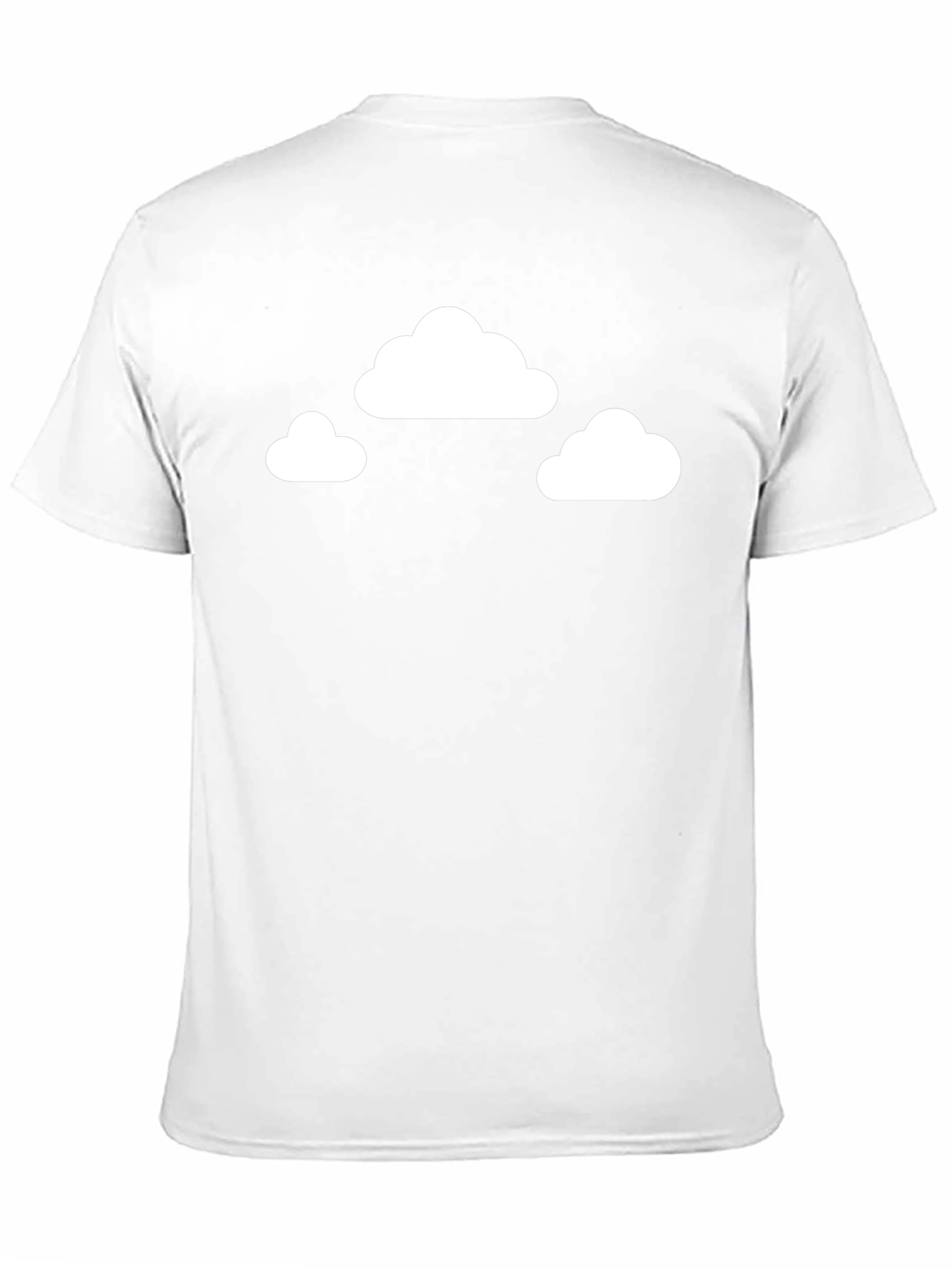 Cloud Print Black Crewneck T-Shirt