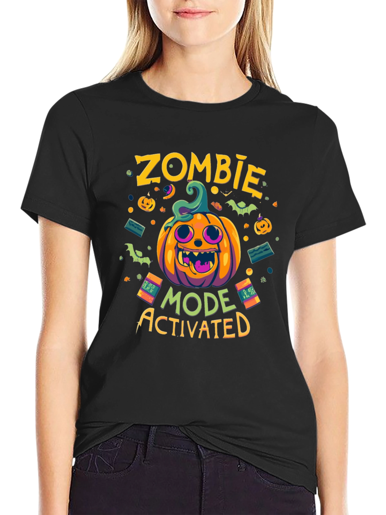 Zombie Mode Activated Halloween Graphic Tee