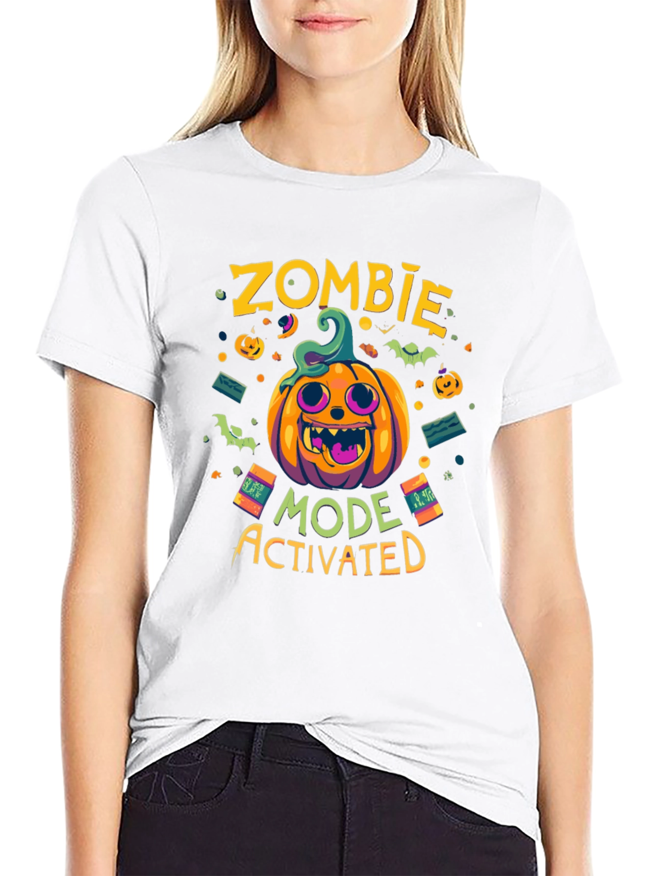 Zombie Mode Activated Halloween Graphic Tee