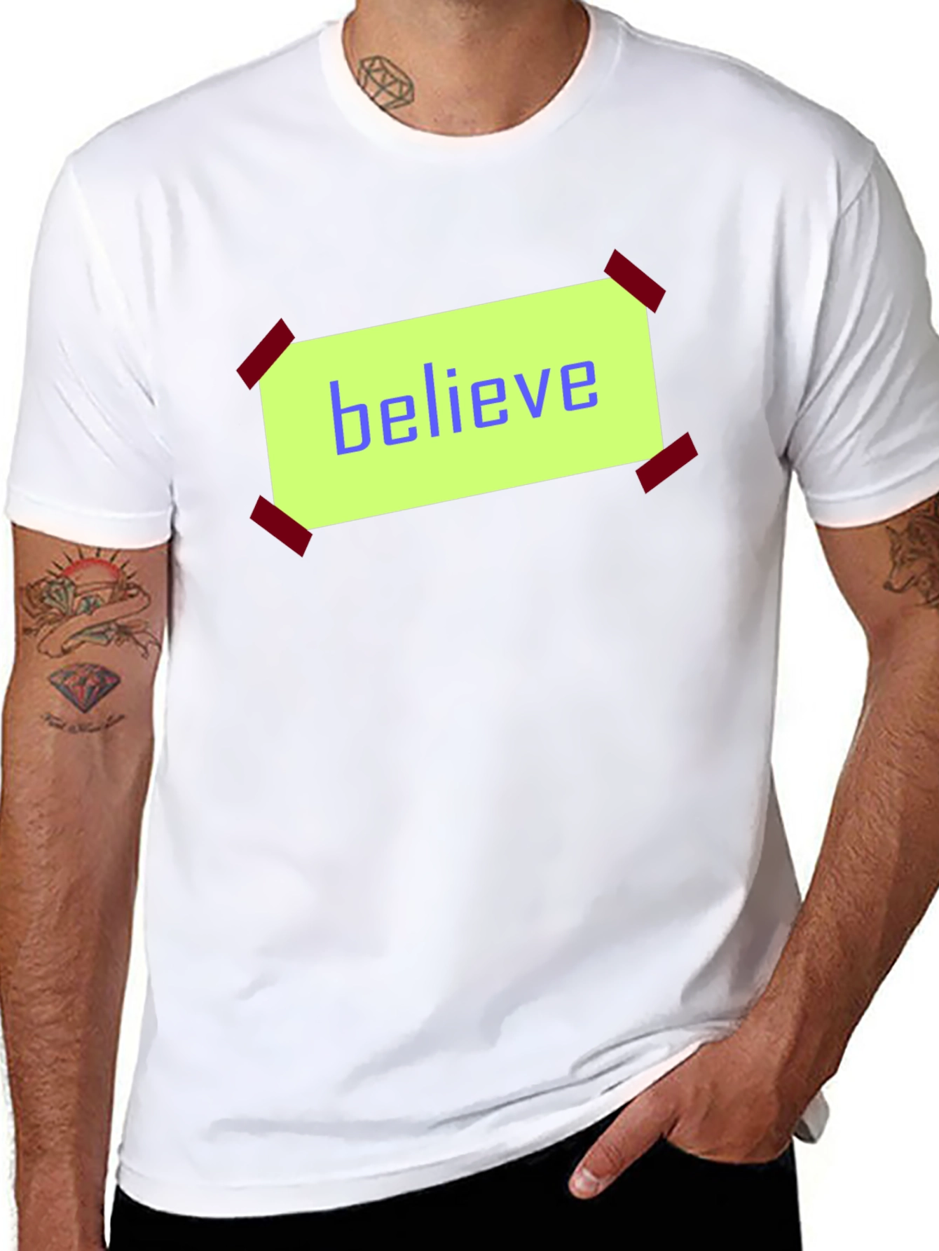 Believe Graphic Print Black Cotton T-Shirt