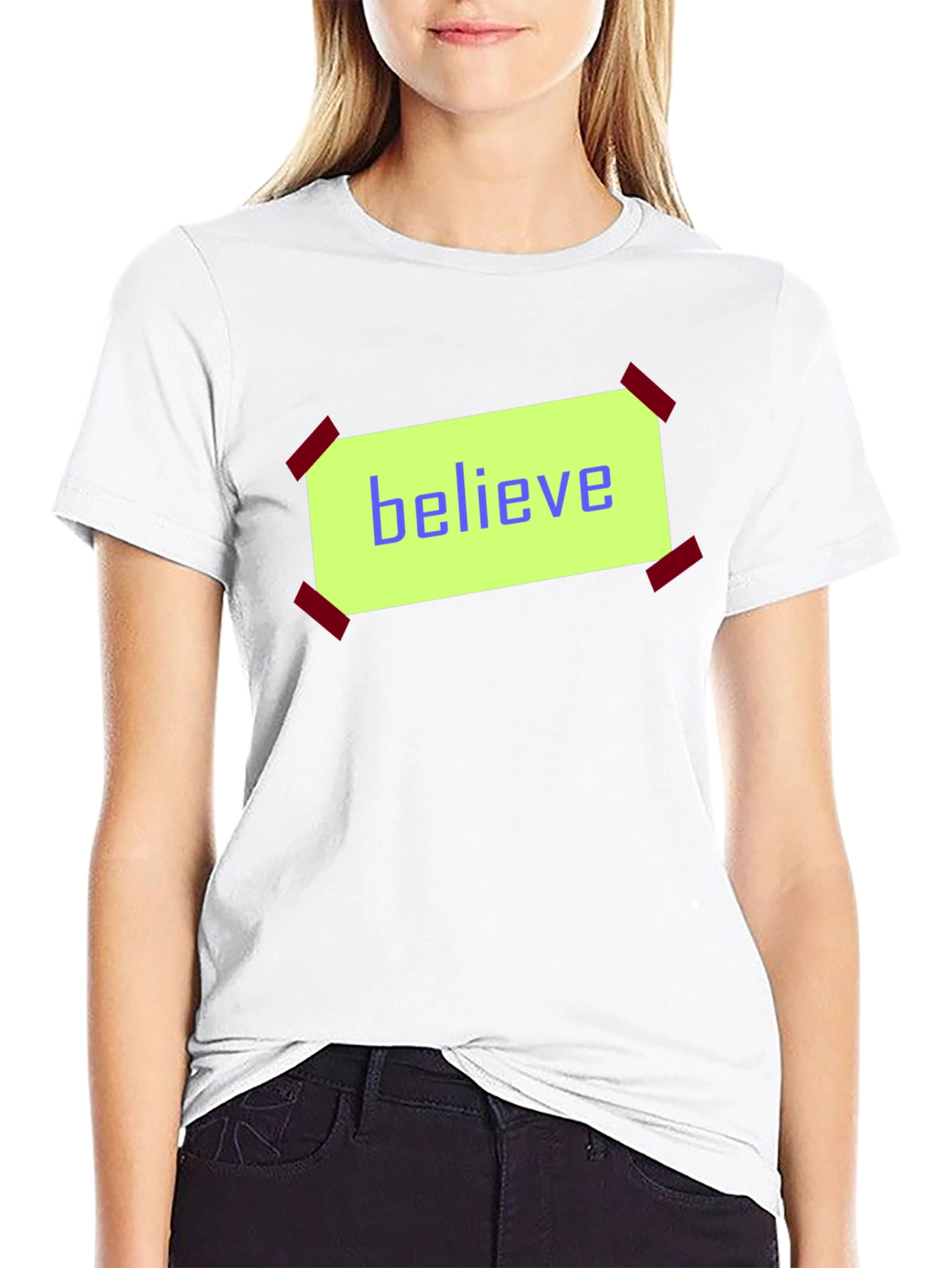 Believe Graphic Print Black Cotton T-Shirt